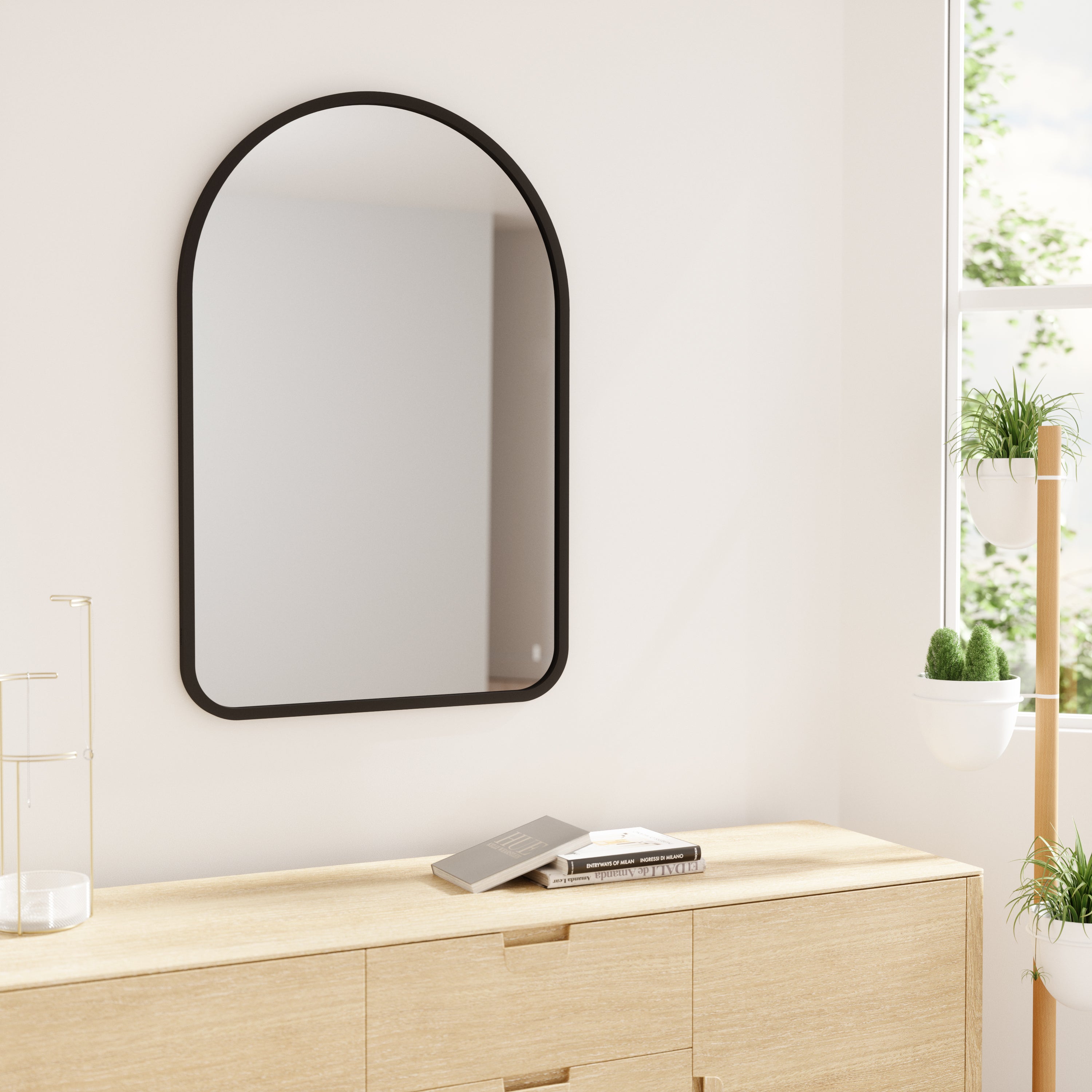 Hub Arched Mirror - Black Mirror UMBRA