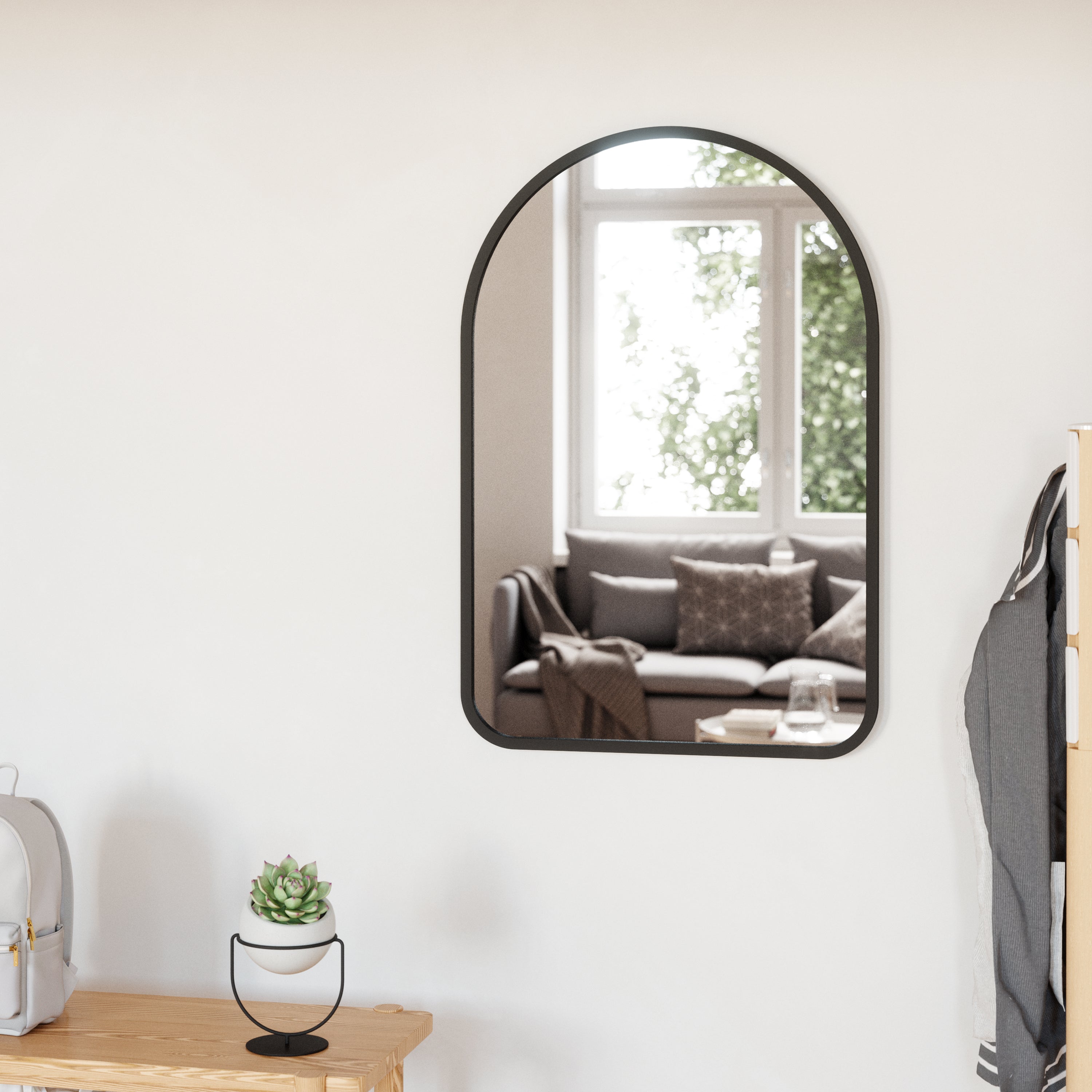 Hub Arched Mirror - Black Mirror UMBRA