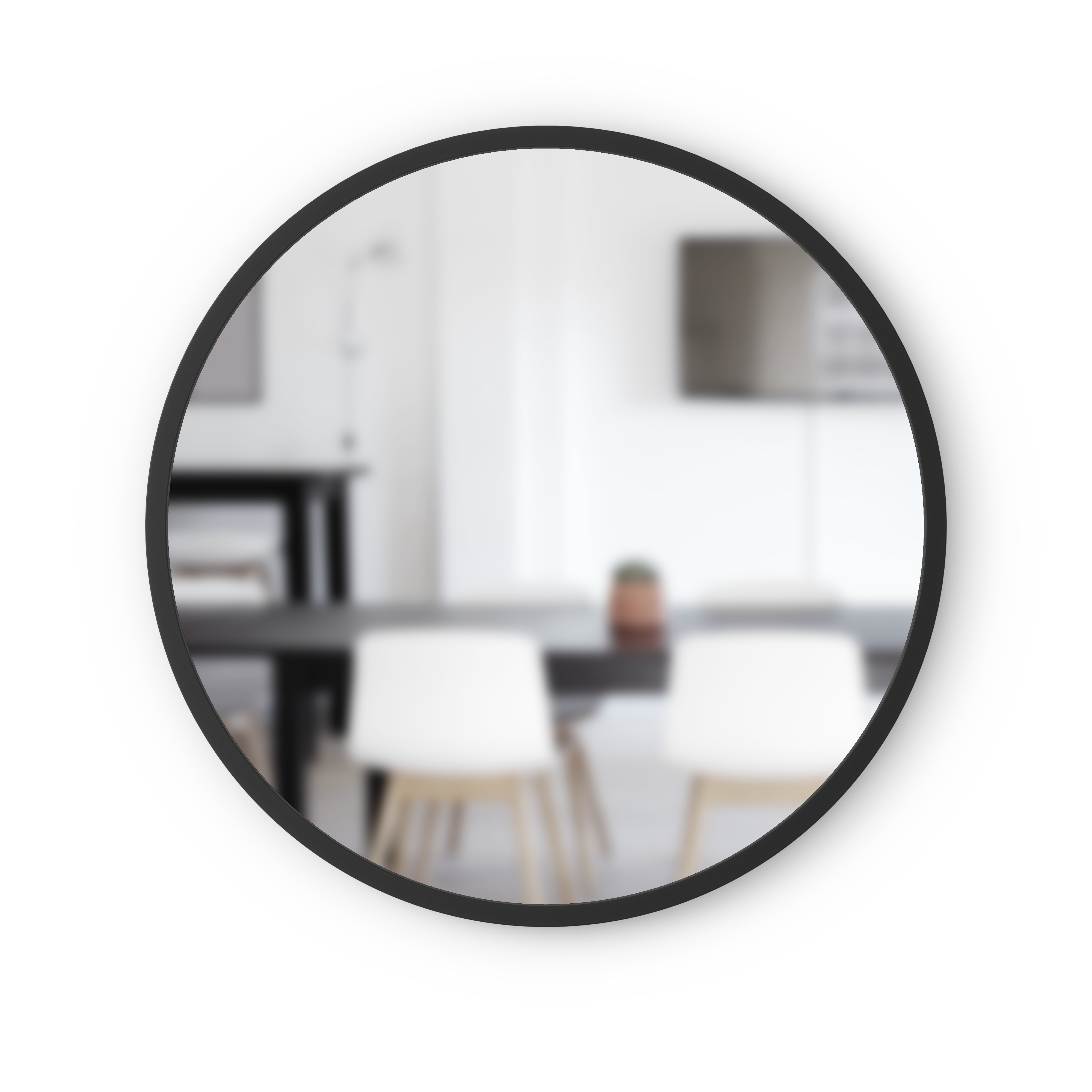 Hub Wall Mirror 61cm - Black Mirror UMBRA