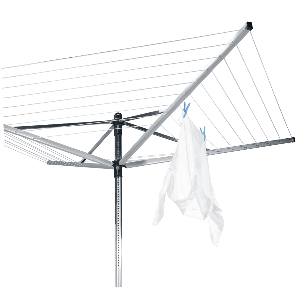 Brabantia Lift-O-Matic Clothesline with Metal Ground Spike - 50m Metallic Grey