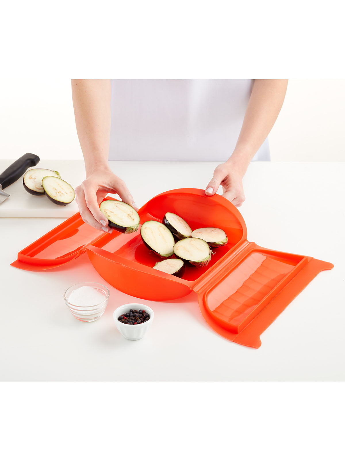 Microwave Steam Cooker with Tray, 3-4 p, Red