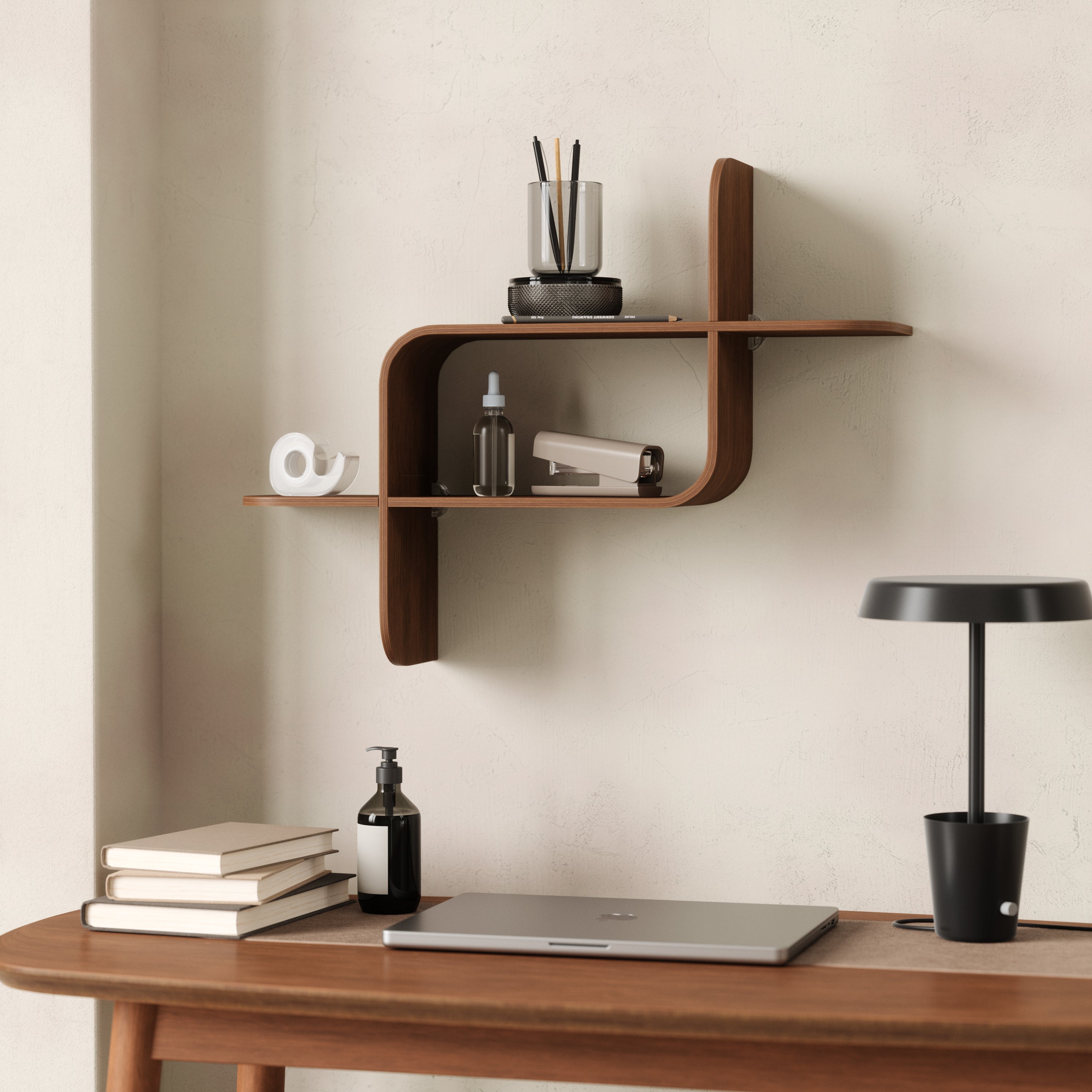 Montage Shelf - Light Walnut Wall Shelf UMBRA