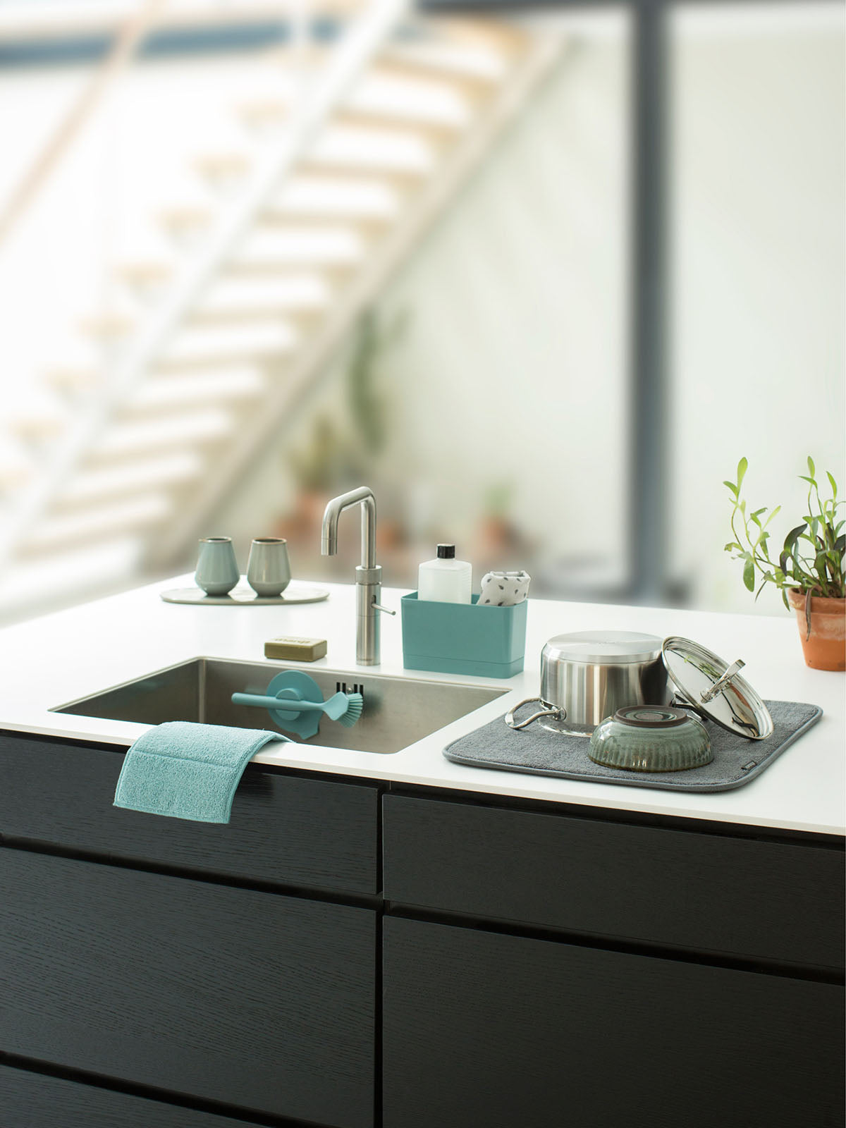 Brabantia SinkSide Microfiber Dish Drying Mat - Dark Grey