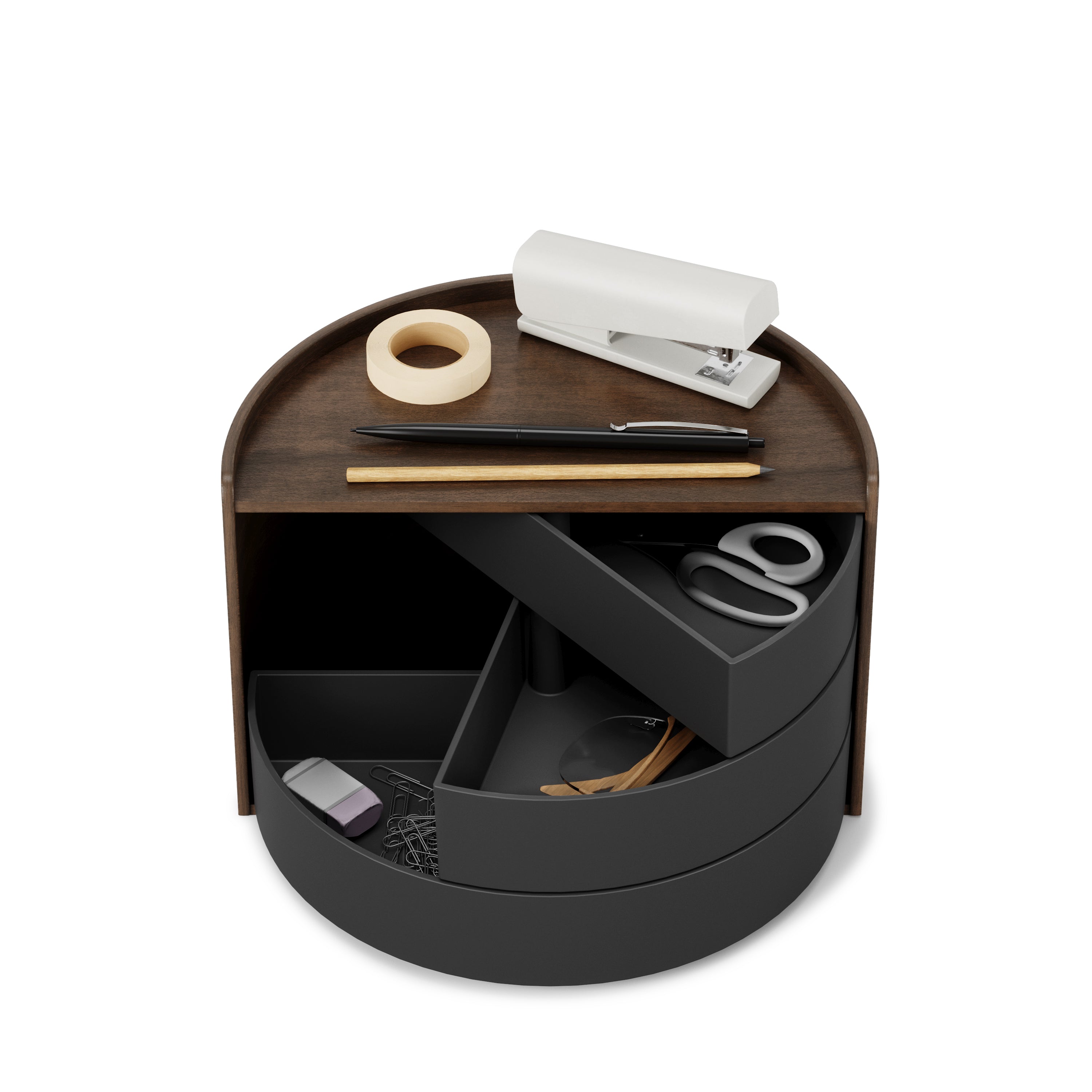 Moona Storage Box - Black/Walnut Jewelry Storage UMBRA