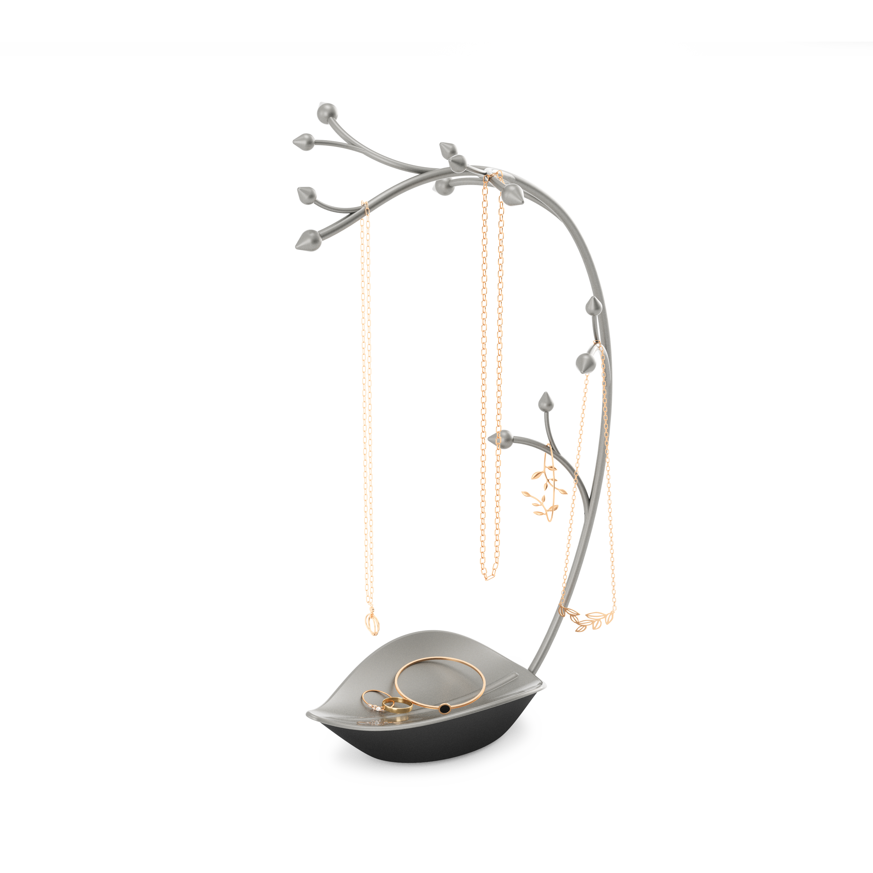 Orchid Jewelry Stand - Gun Metal Jewelry Storage UMBRA
