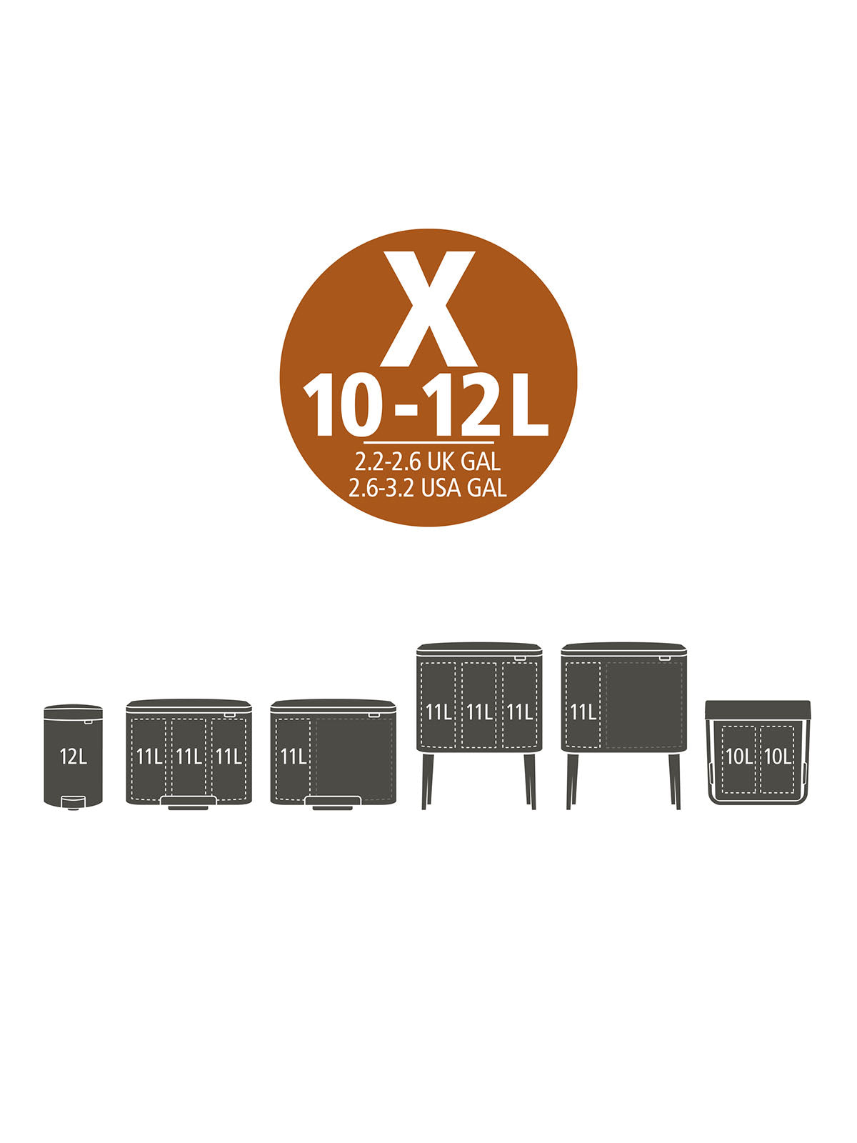 Brabantia PerfectFit Bags X - 10-12L Pack of 40