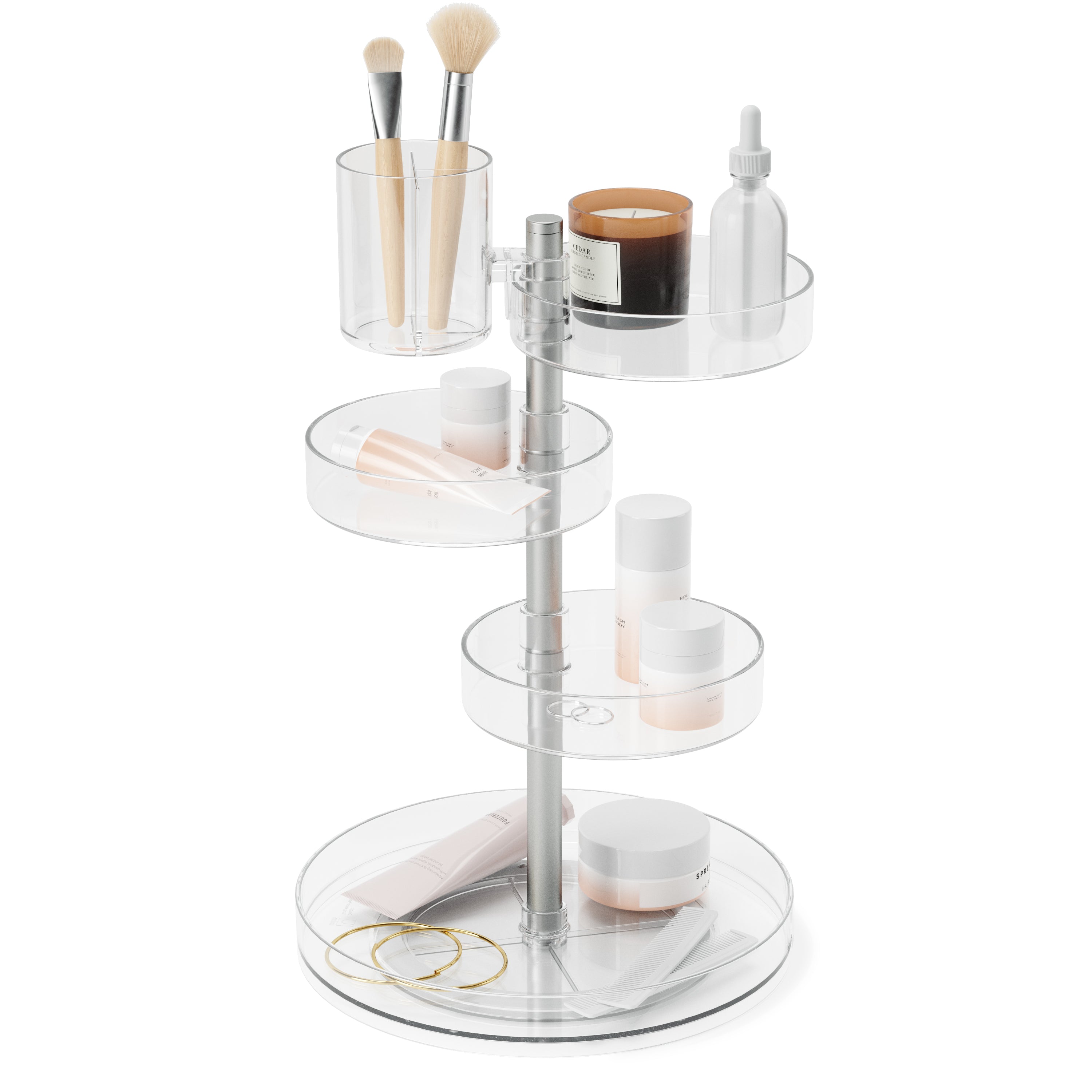 Pirouette Cosmetic Organizer - Clear/Nickel Organiser UMBRA
