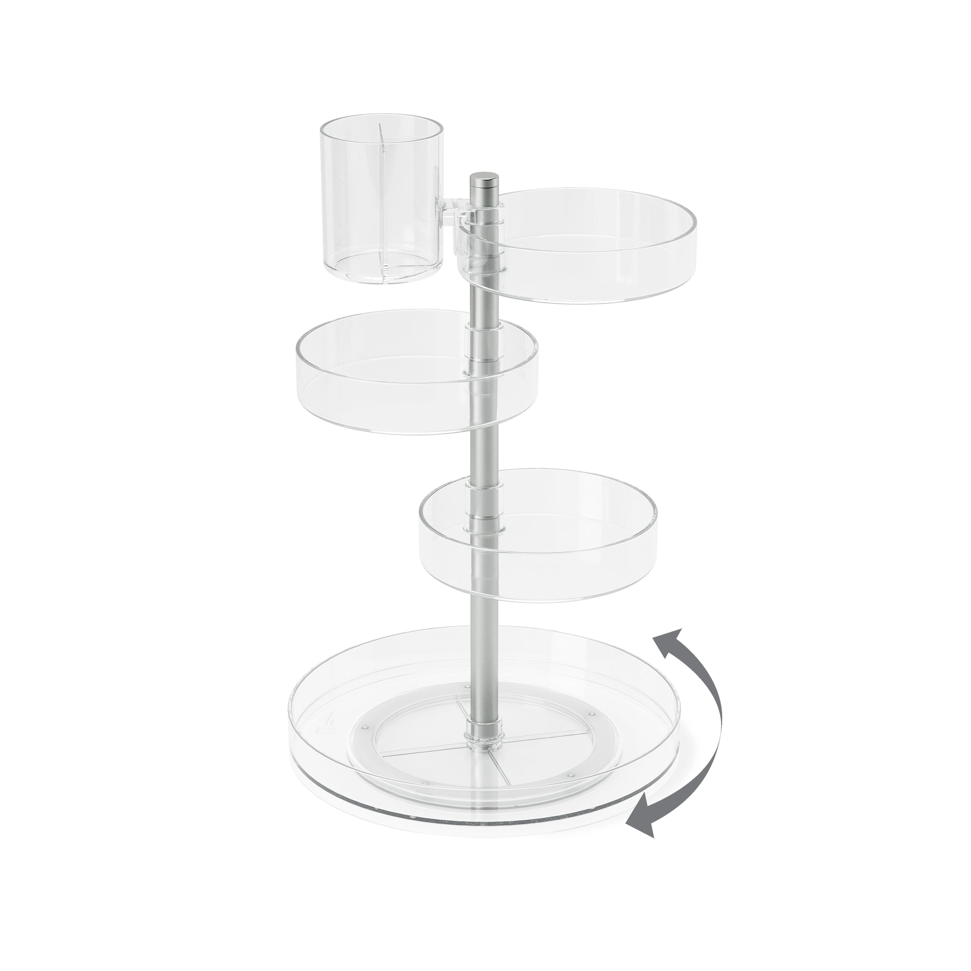 Pirouette Cosmetic Organizer - Clear/Nickel Organiser UMBRA