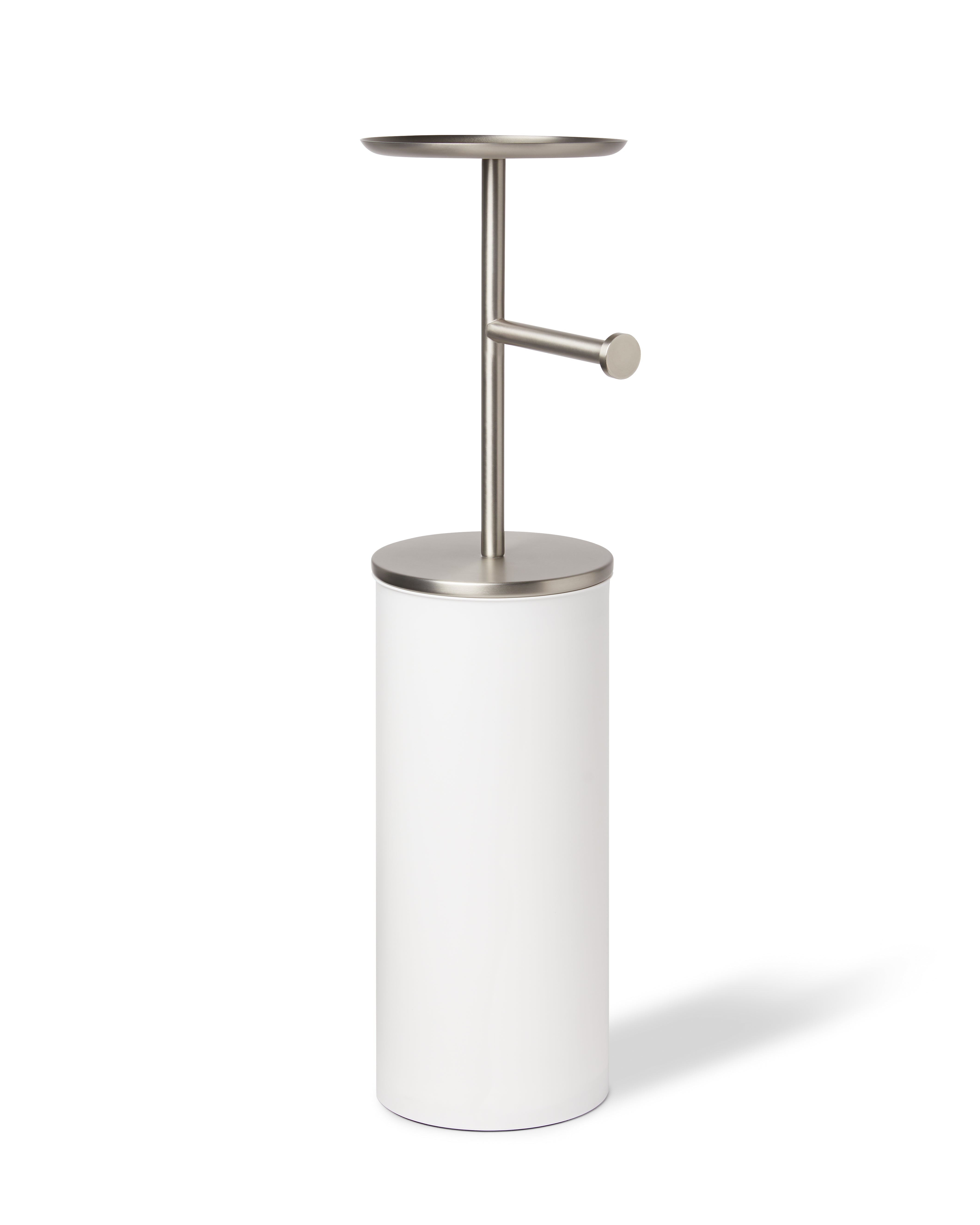 Portaloo Toilet Paper Stand & Reserve - White/Nickel Toilet Accessories UMBRA