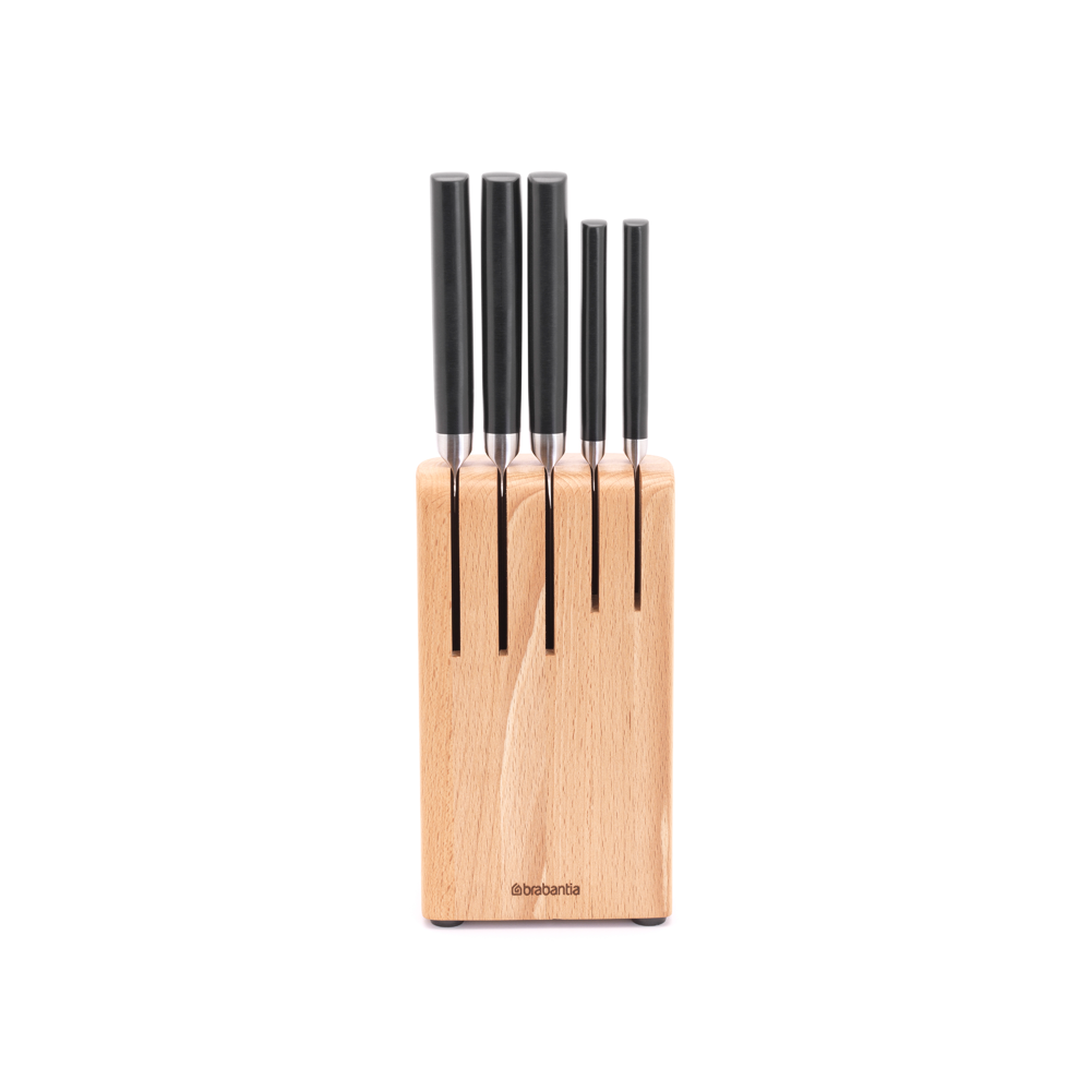 Brabantia Profile Knife Block Set - Beech Wood