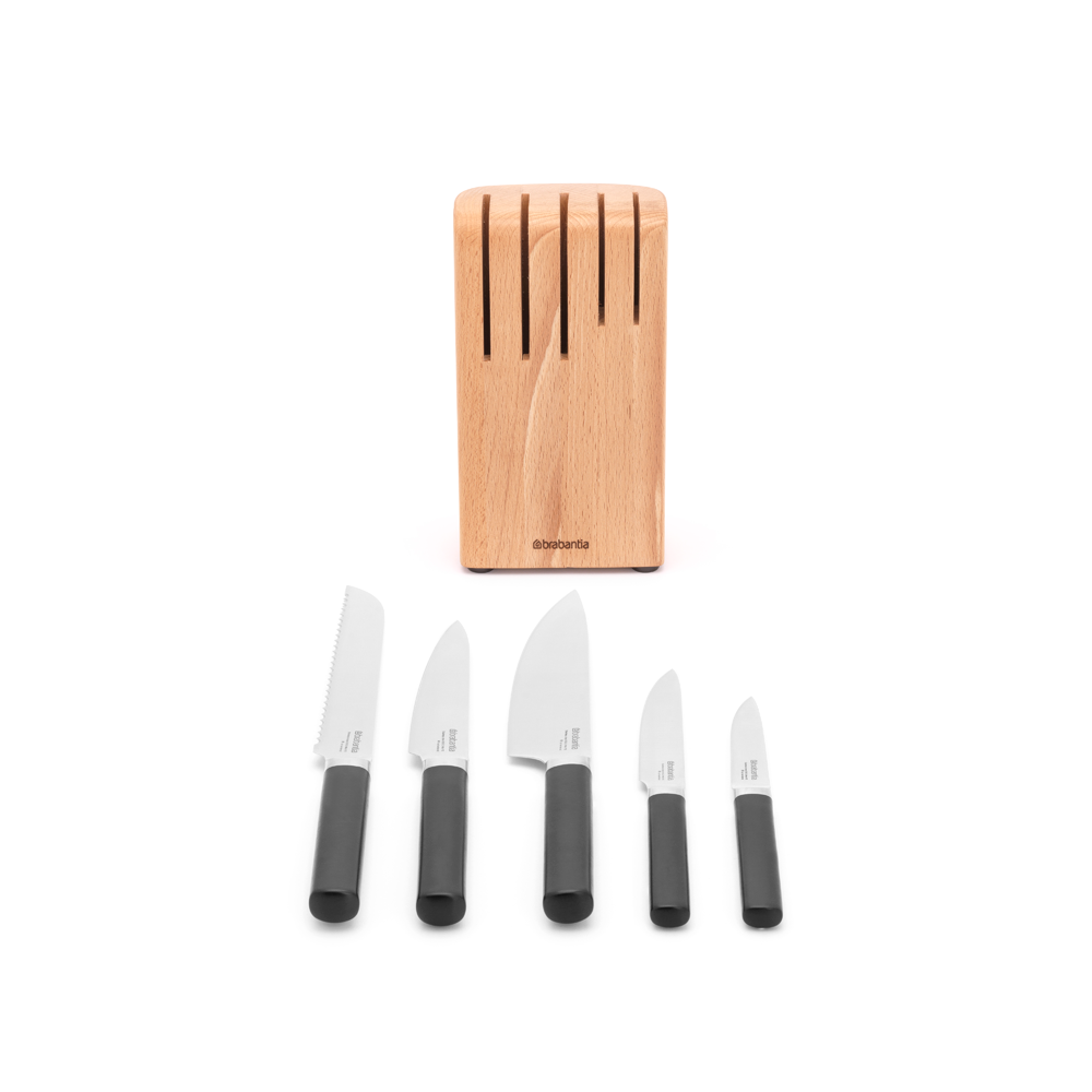 Brabantia Profile Knife Block Set - Beech Wood