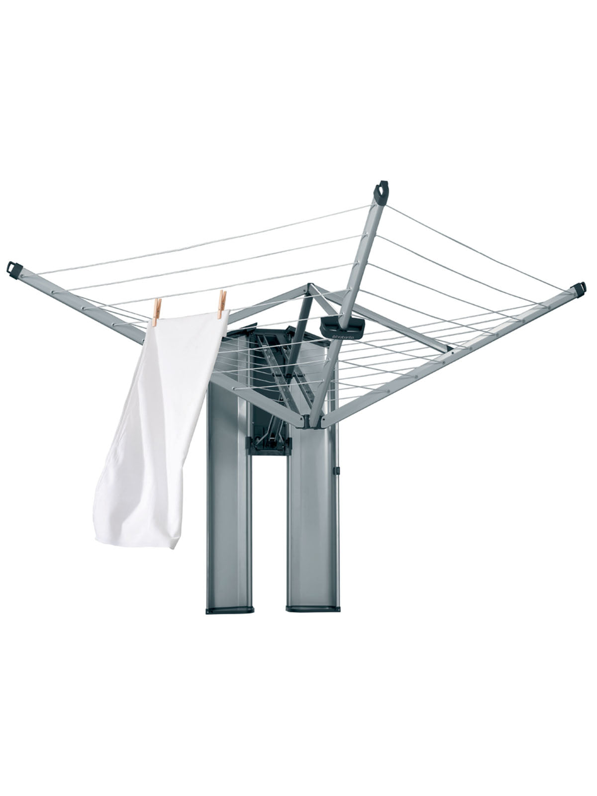 Brabantia WallFix Retractable Clothesline with Protective Storage Box - 24m Metallic Grey