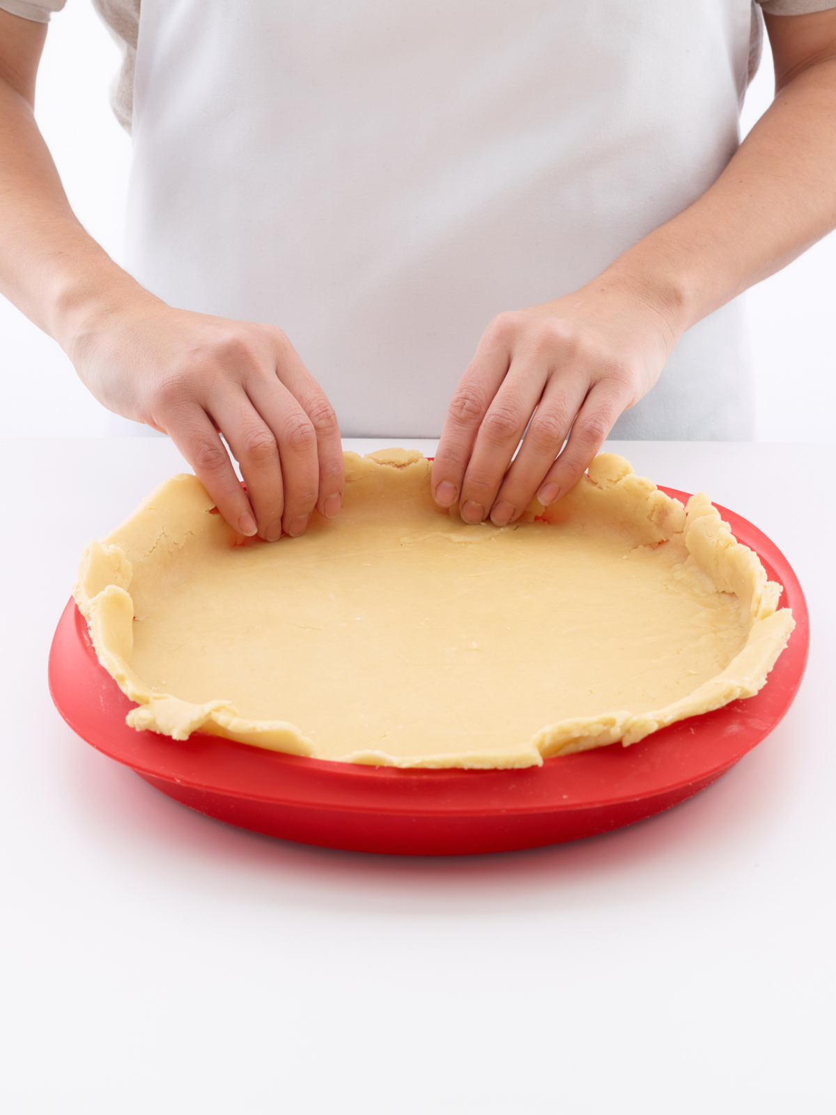 Lekue Quiche Pan with Ceramic Plate 28cm - Red