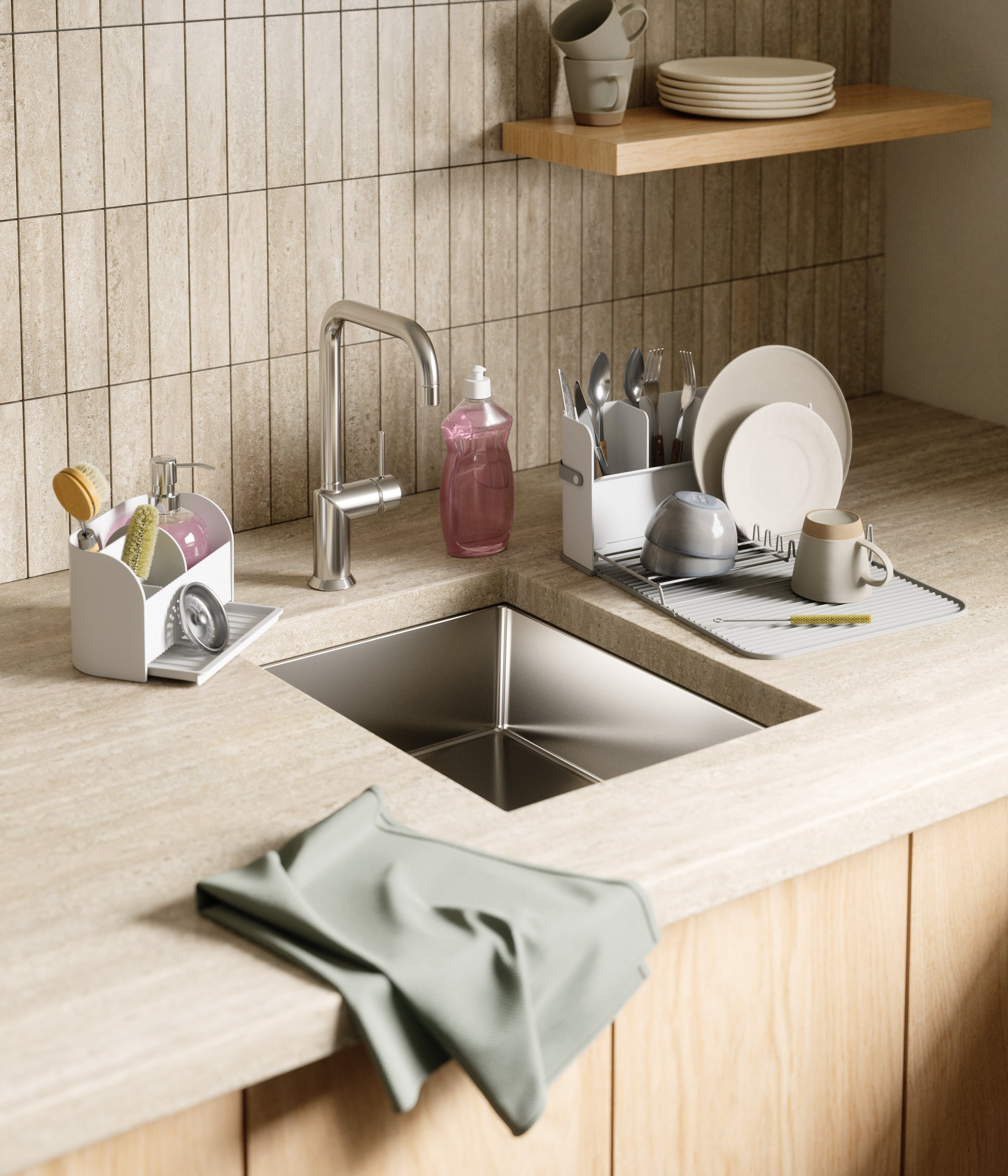 Sling Folding Dishrack - White Dish Rack UMBRA