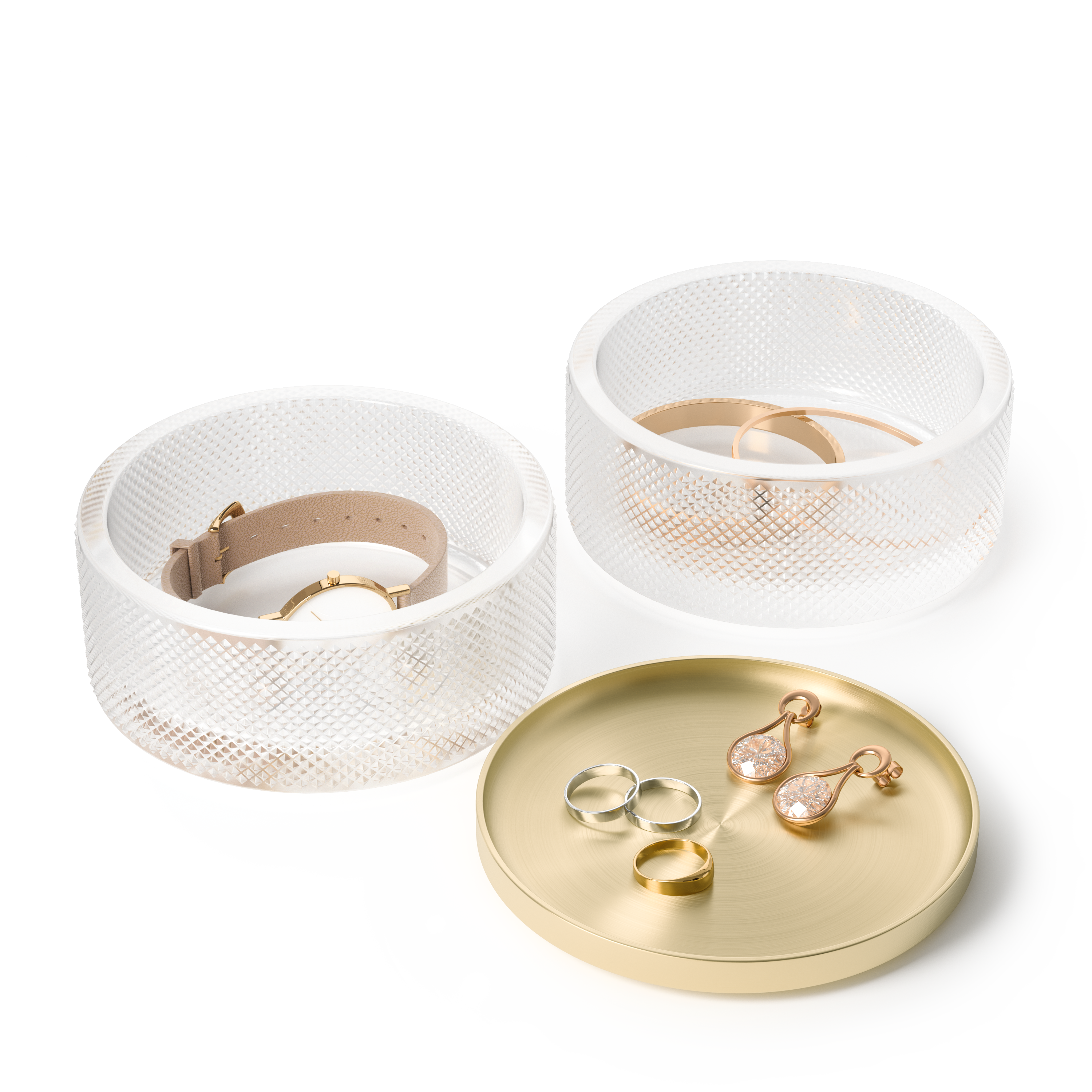 Tesora Storage Box Glass - Clear/Brass Jewelry Storage UMBRA
