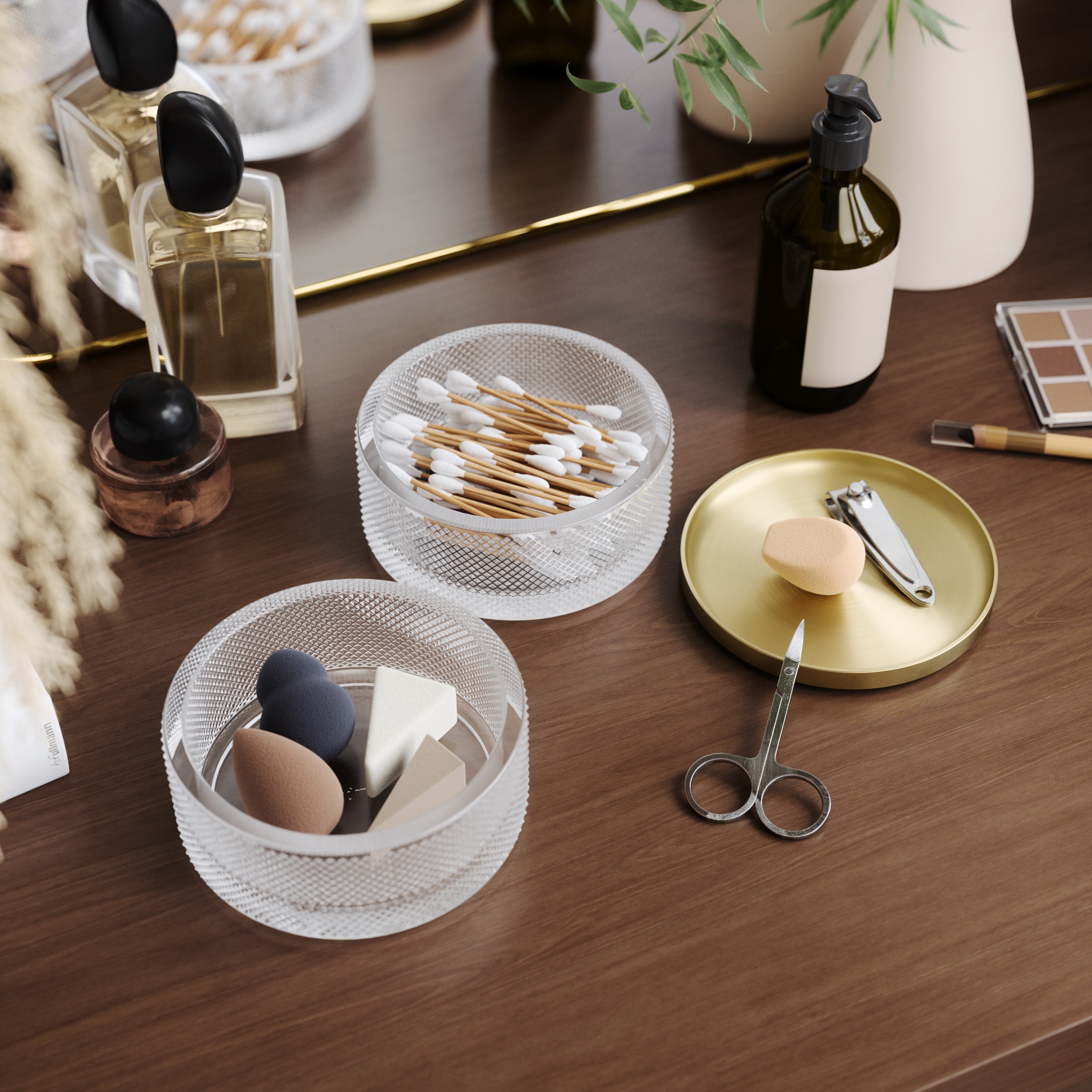 Tesora Storage Box Glass - Clear/Brass Jewelry Storage UMBRA