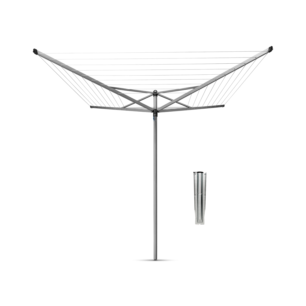Brabantia Topspinner Clothesline with Metal Ground Spike - 40m Metallic Grey