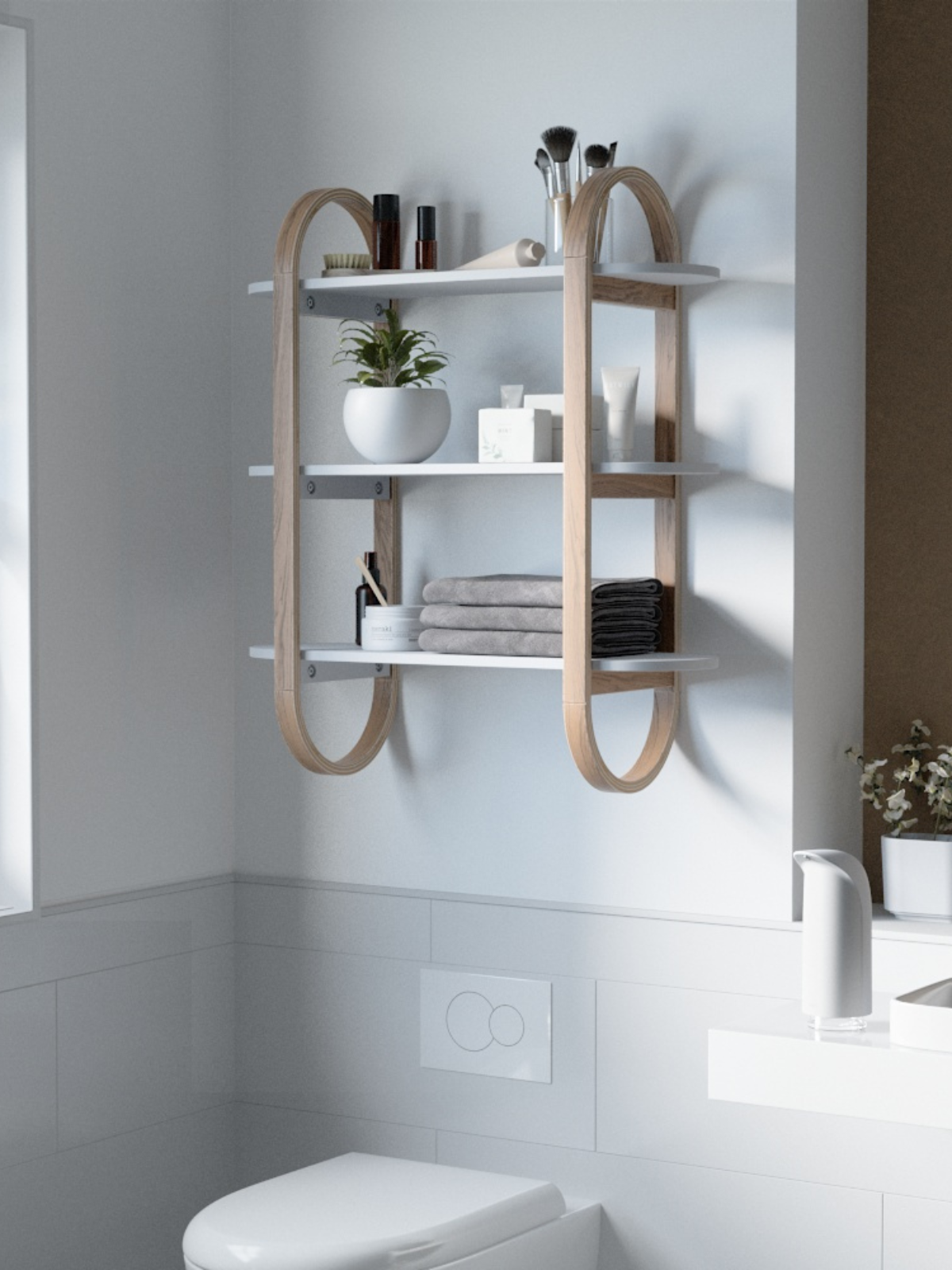 UMBRA Bellwood Wall Shelf - White/Natural