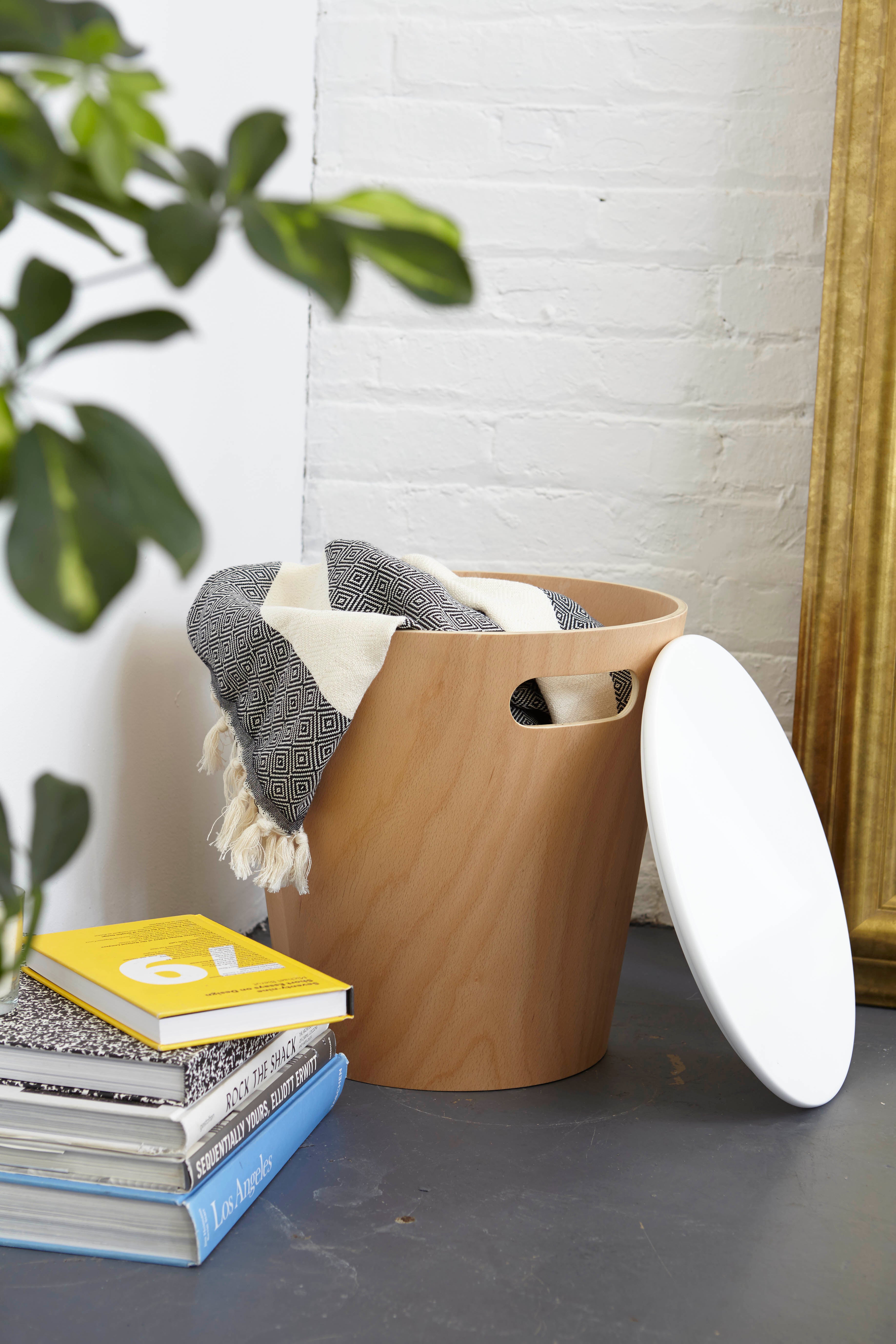 UMBRA Woodrow Storage Stool - White/Natural