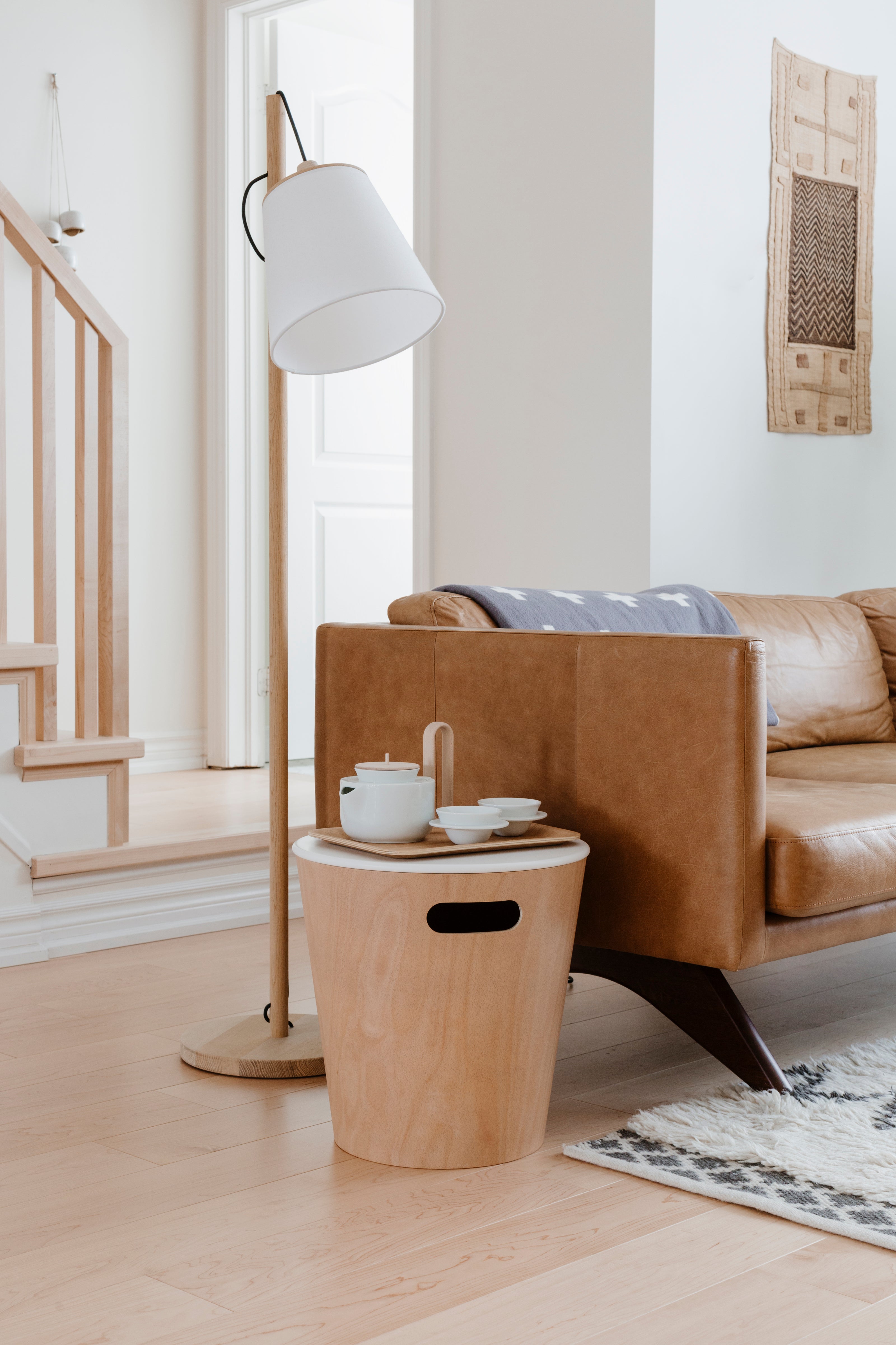 UMBRA Woodrow Storage Stool - White/Natural