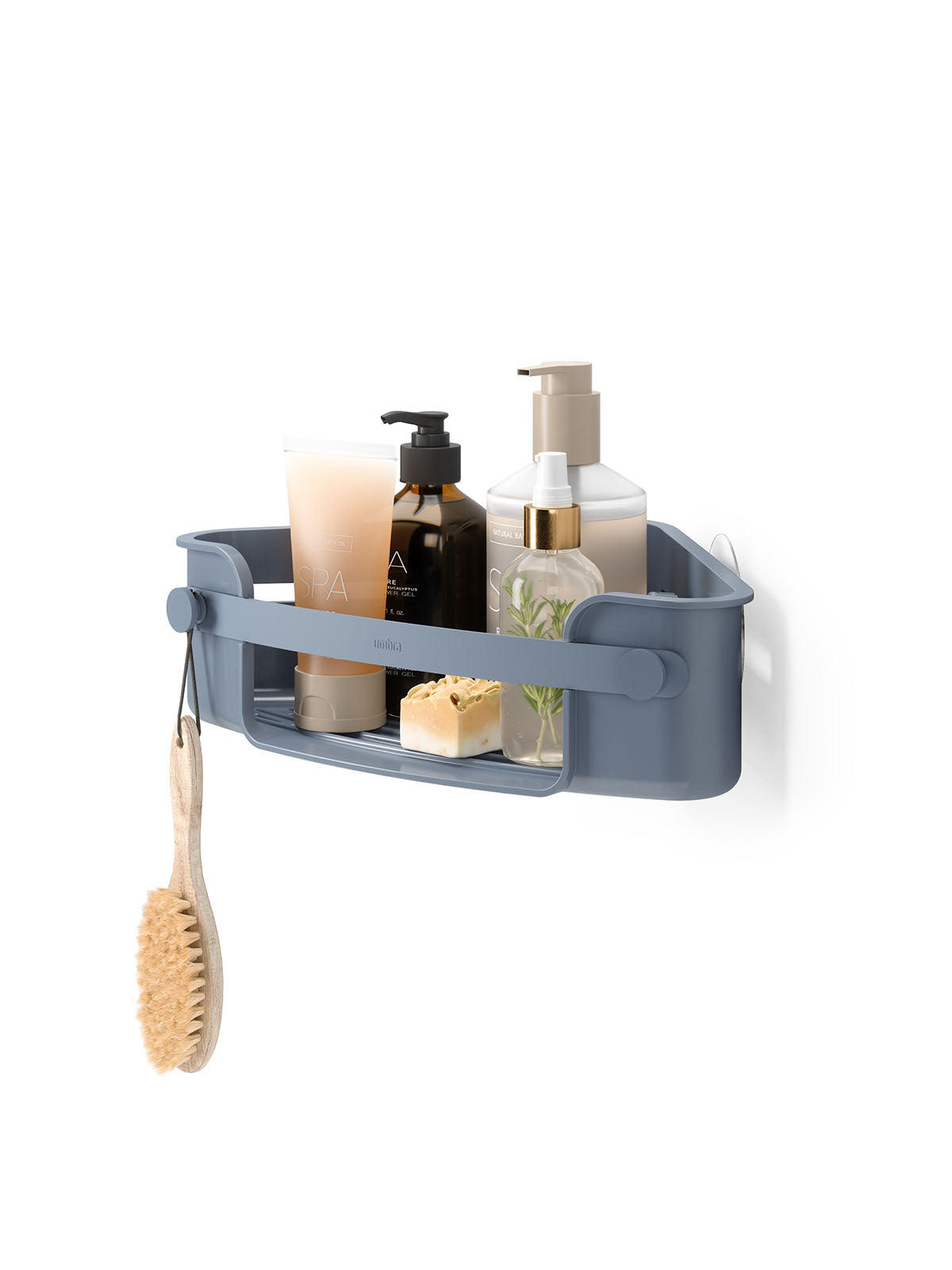 Umbra Flex Adhesive Corner Bin - Slate Blue