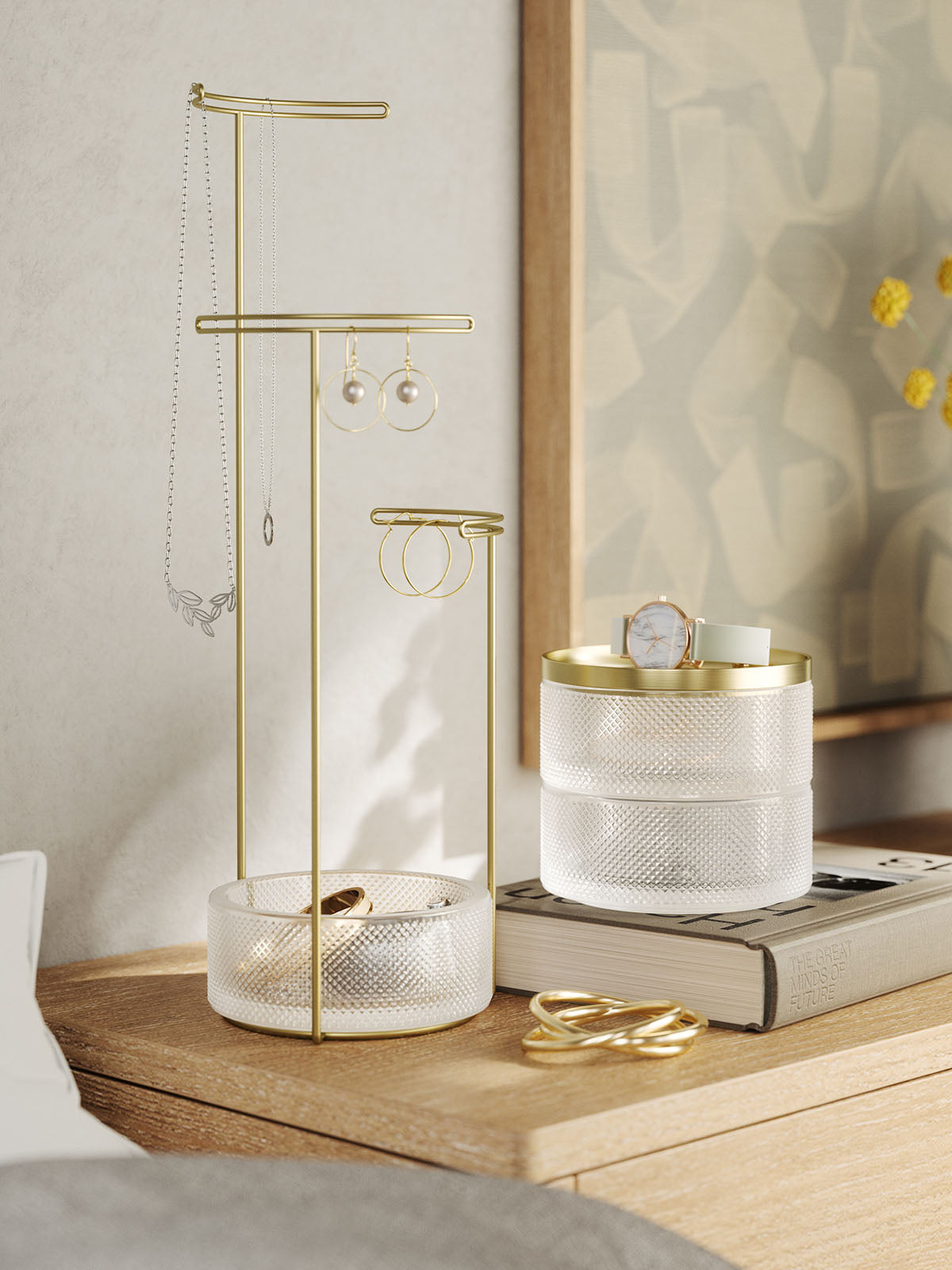 Umbra Tesora Jewelry Stand - Clear/Brass