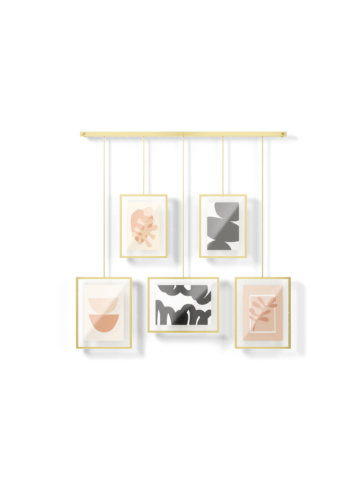 Umbra Exhibit Wall Picture Frame - Set of 5 Matt Brass