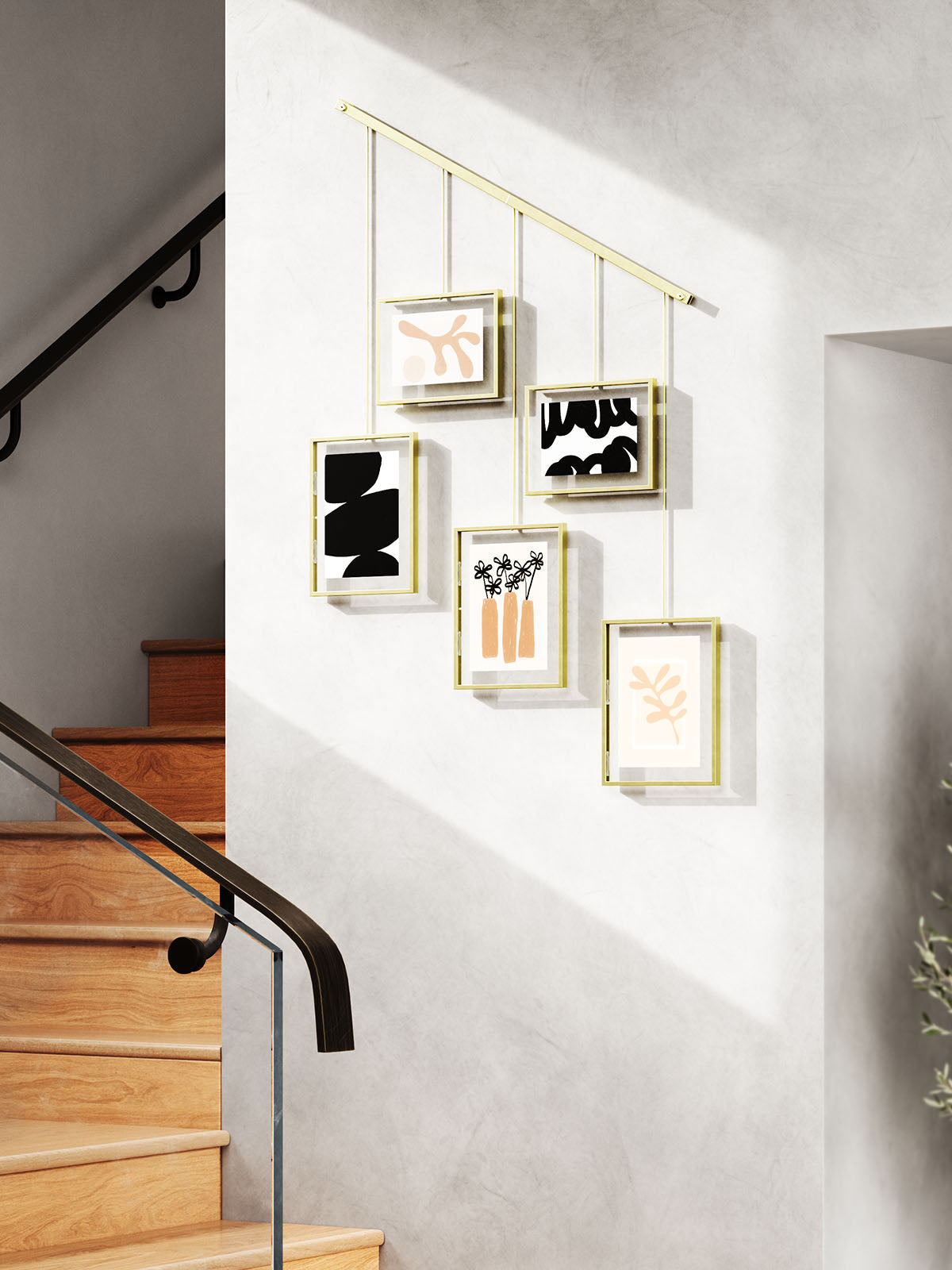 Umbra Exhibit Wall Picture Frame - Set of 5 Matt Brass