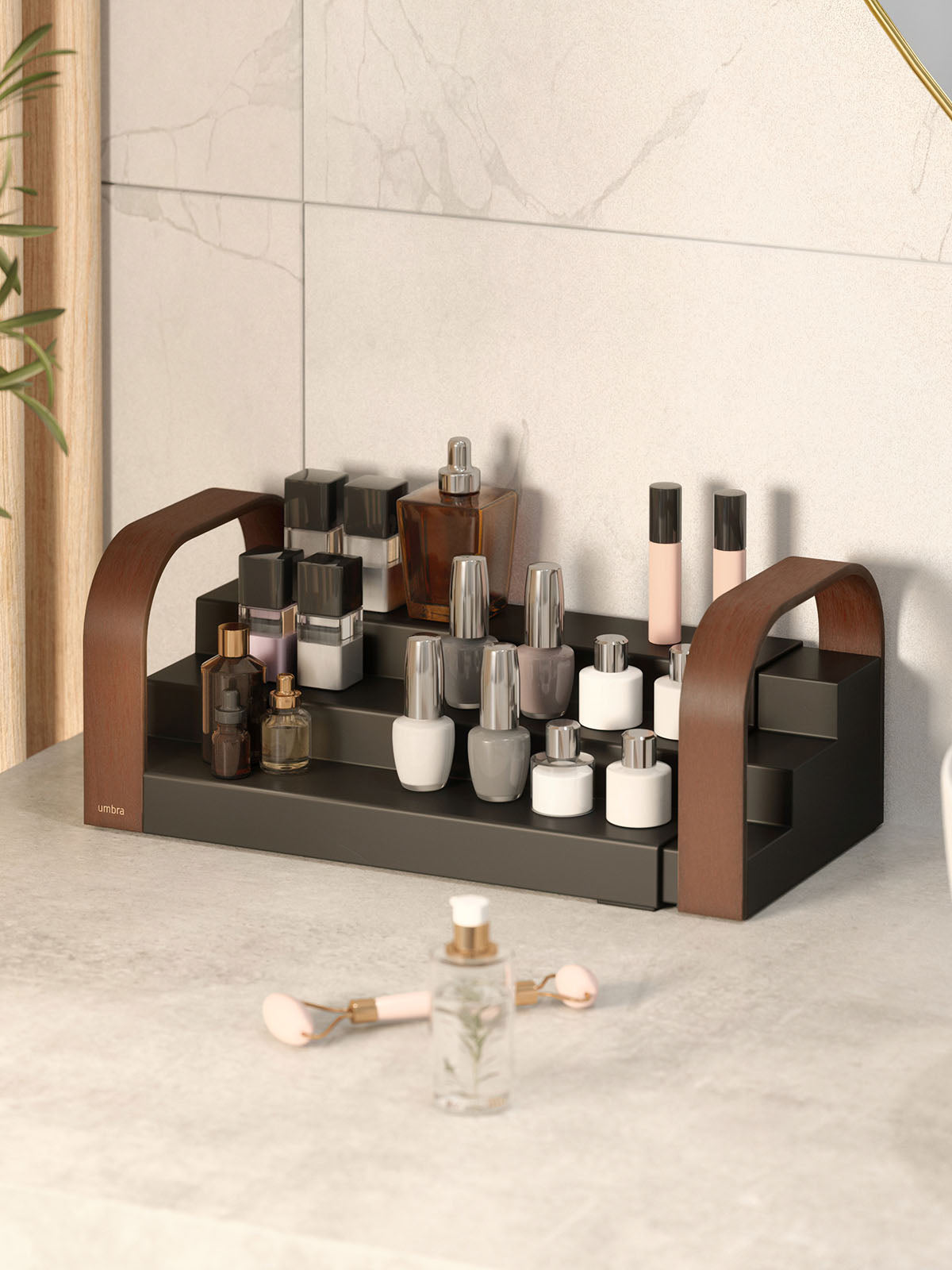 Umbra Bellwood Three Tier Spice Shelf - Black/Walnut