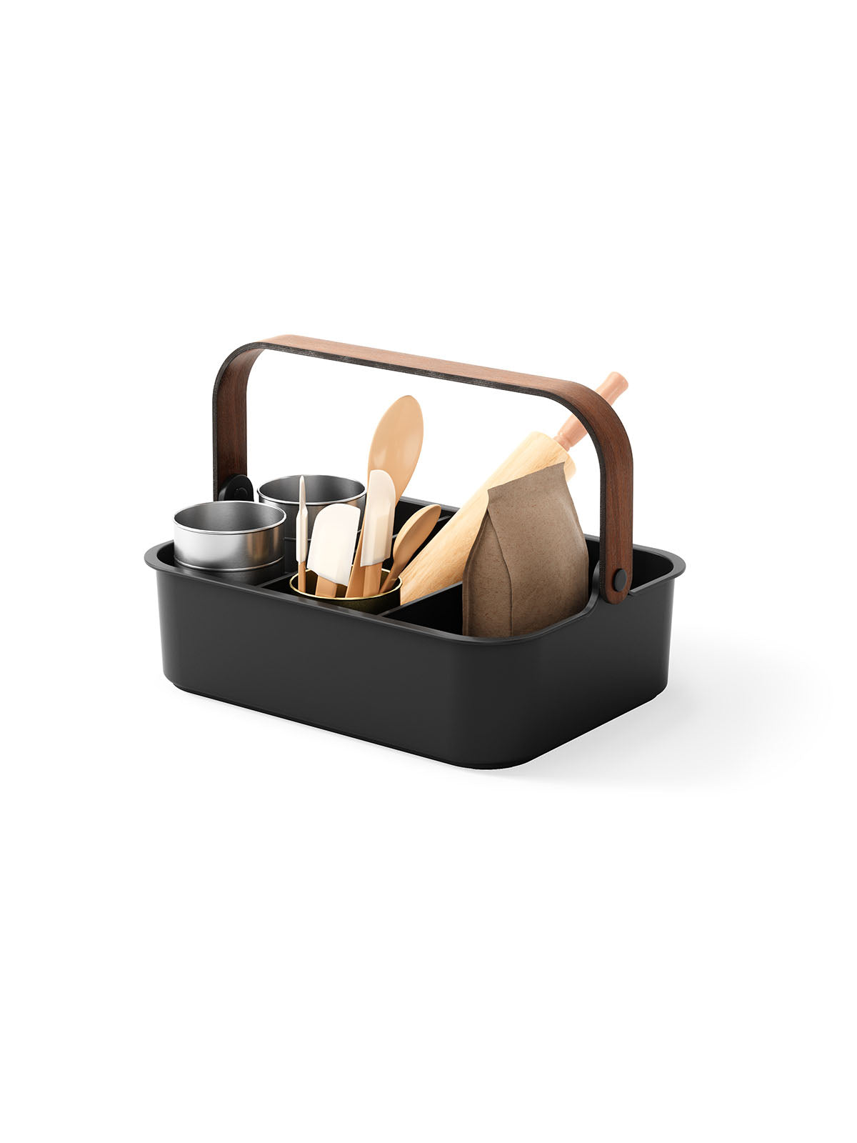 Umbra Bellwood Stackable Bin - Large Black/Walnut