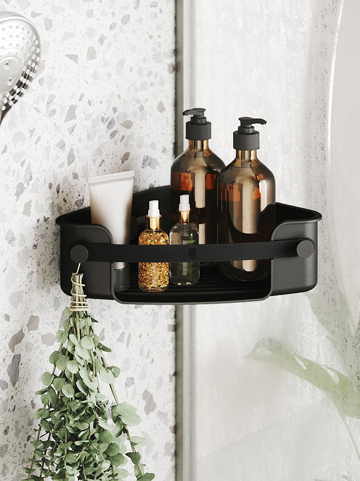 Umbra Flex Adhesive Corner Bin - Black