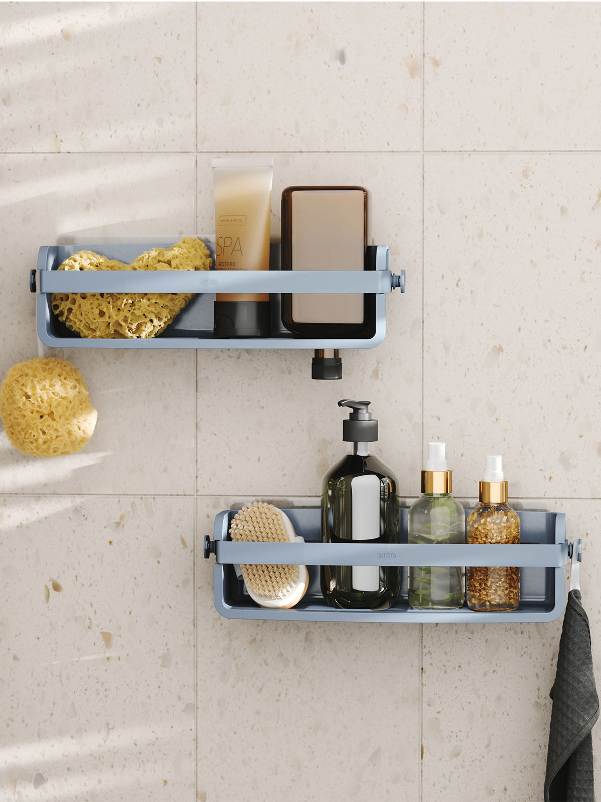 Umbra Flex Adhesive Bin - Slate Blue