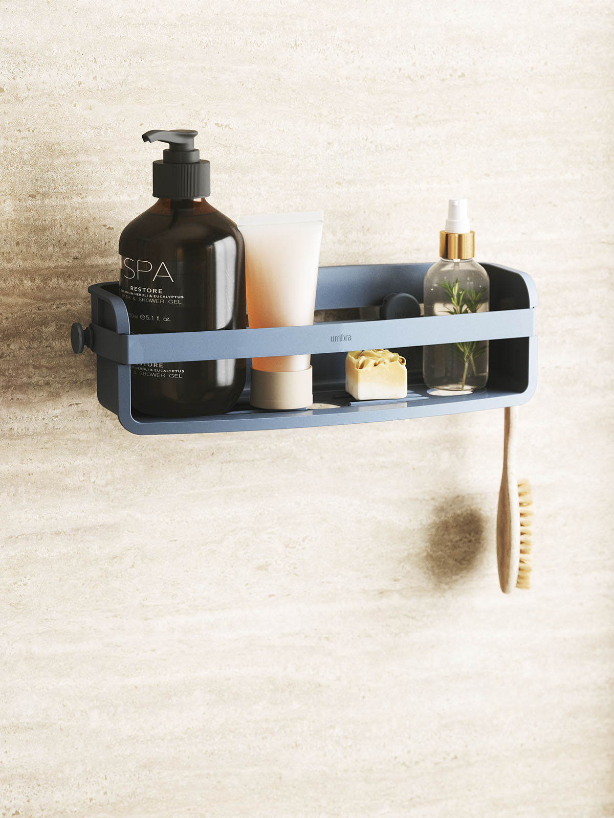 Umbra Flex Adhesive Bin - Slate Blue