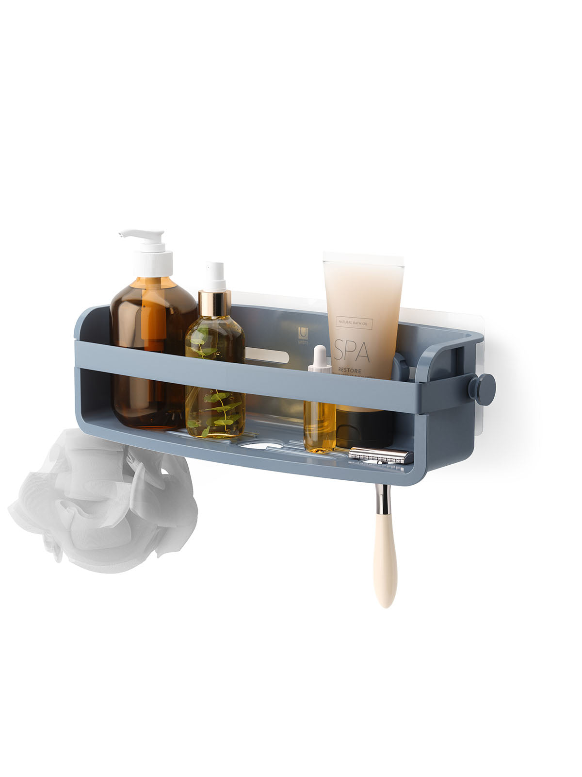 Umbra Flex Adhesive Bin - Slate Blue