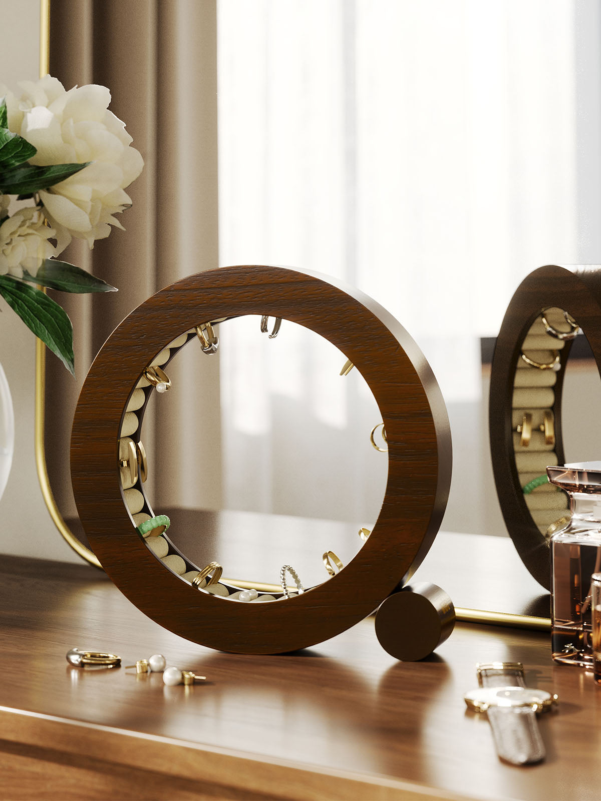 Umbra Ferris Ring Holder - Walnut