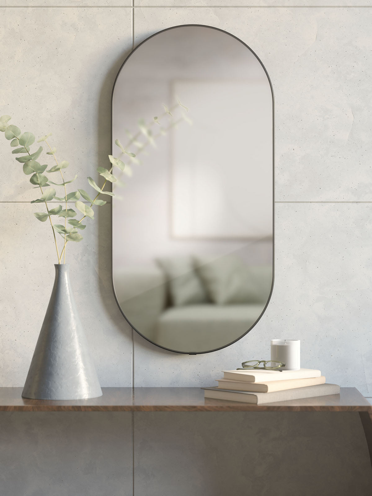 Umbra Hubba Pill Mirror (91 x 45cm) - Titanium