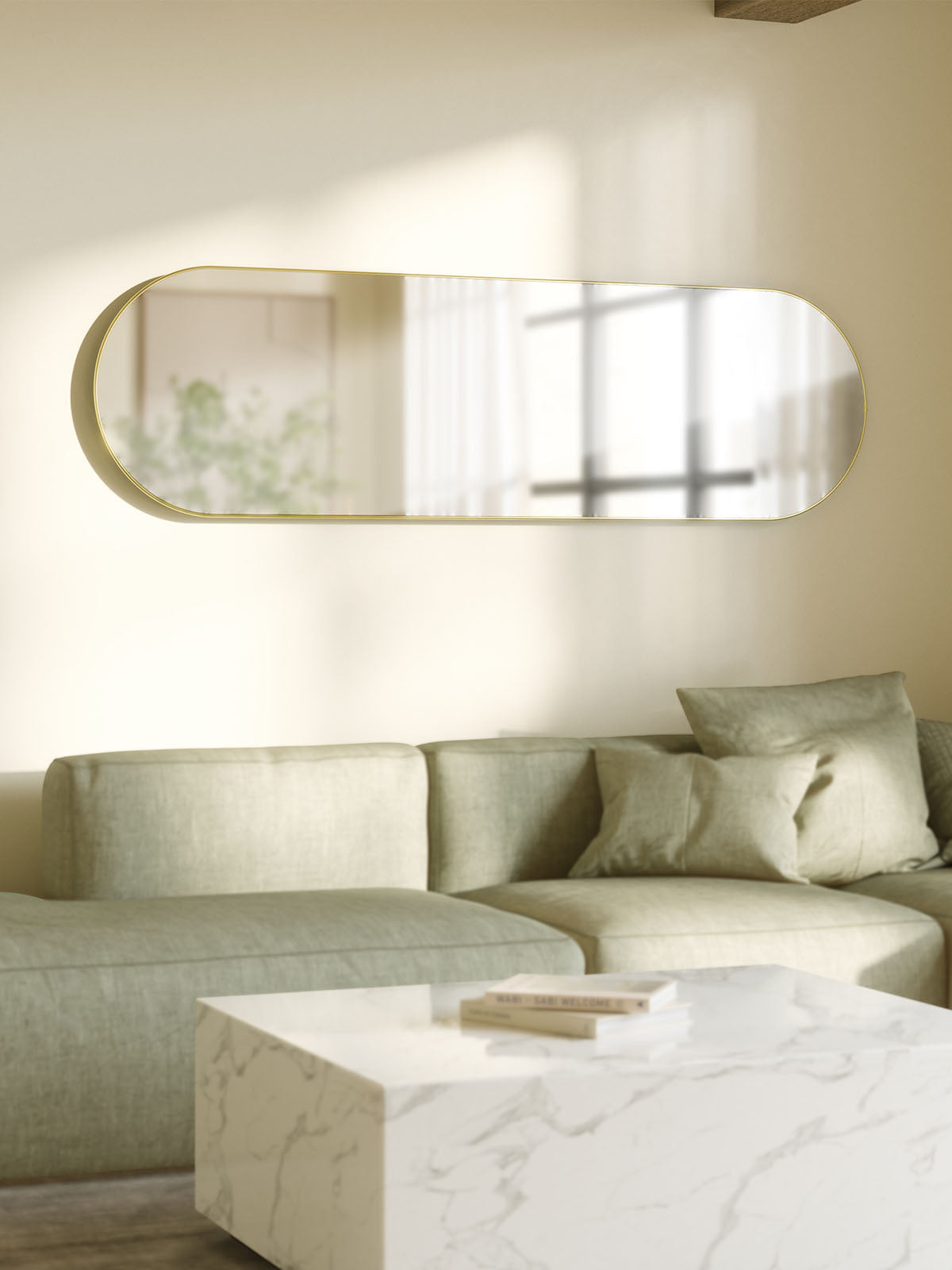 Umbra Hubba Pill Mirror (157 x 45cm) - Brass