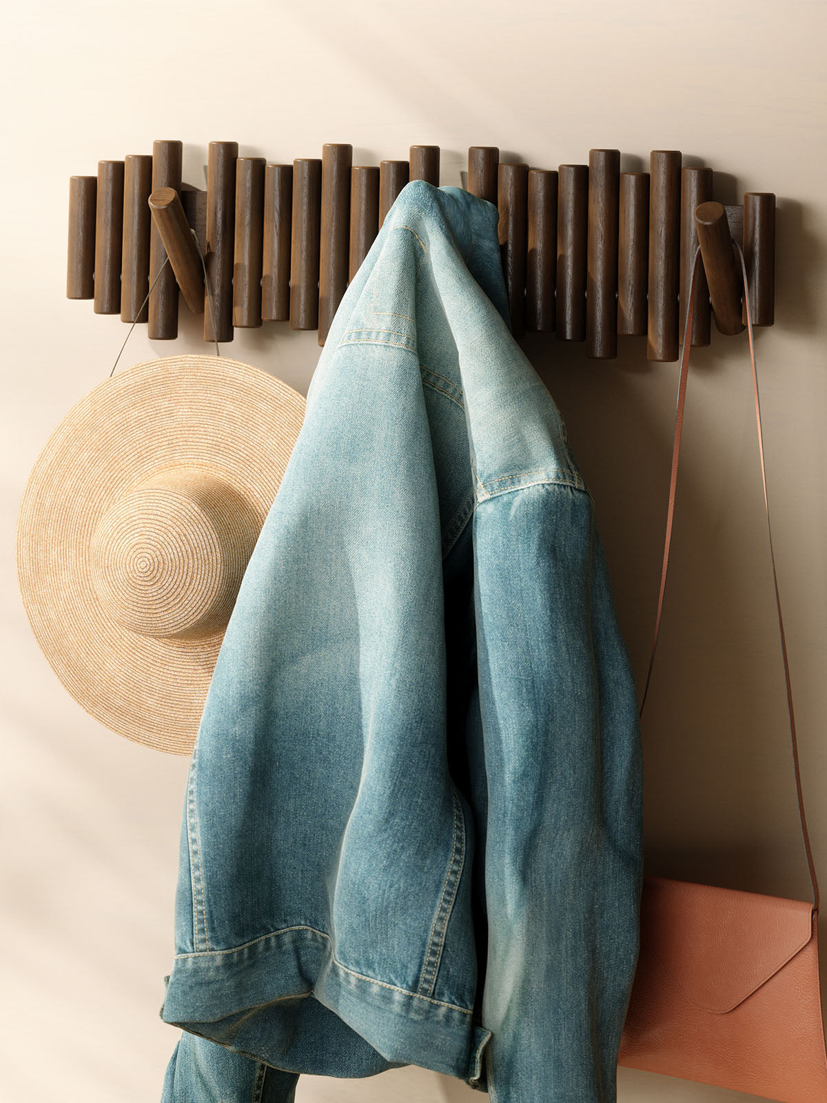 Umbra Picket 8 Hook - Aged Walnut