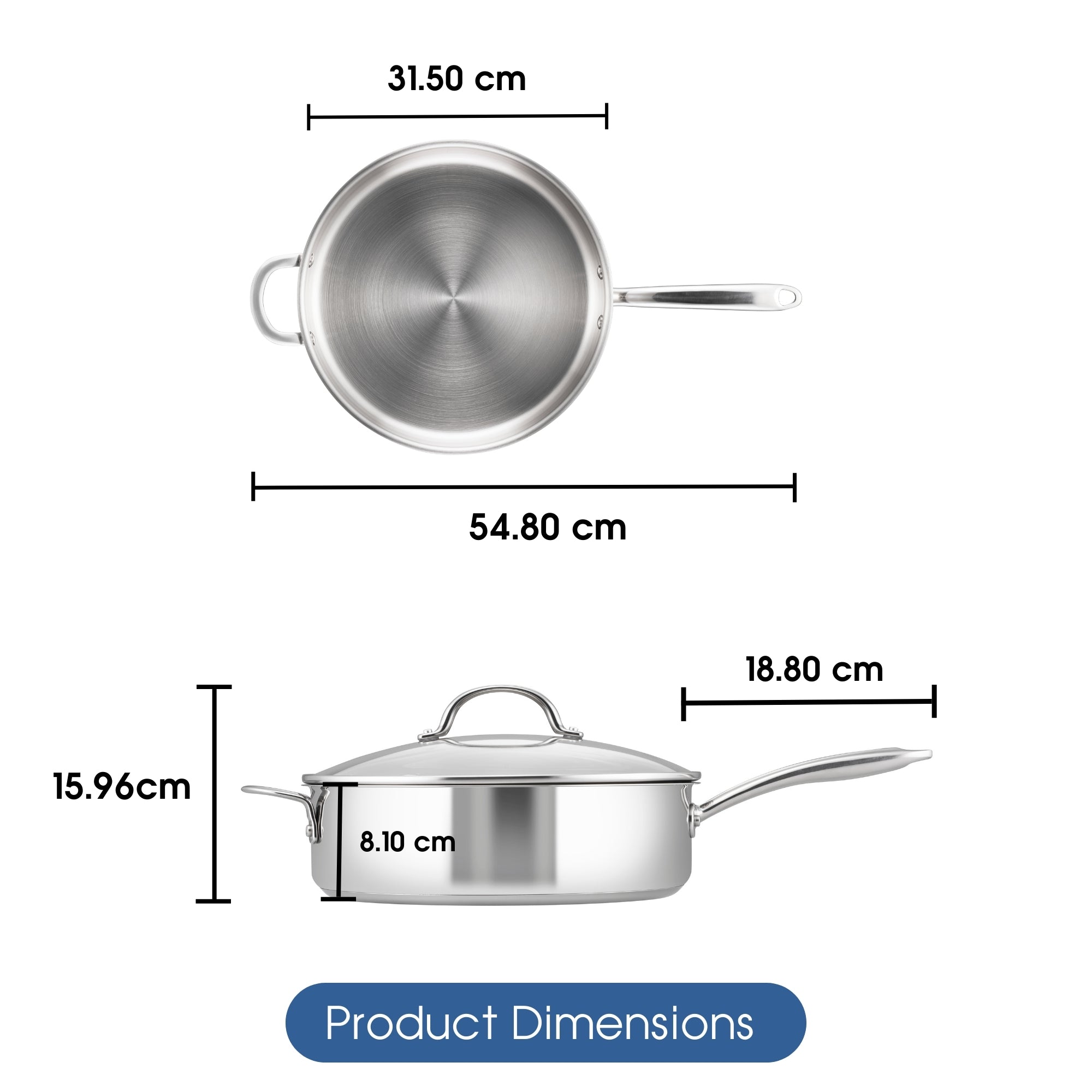 Raco Steel Essentials - 30cm/5.7L Covered Sauté