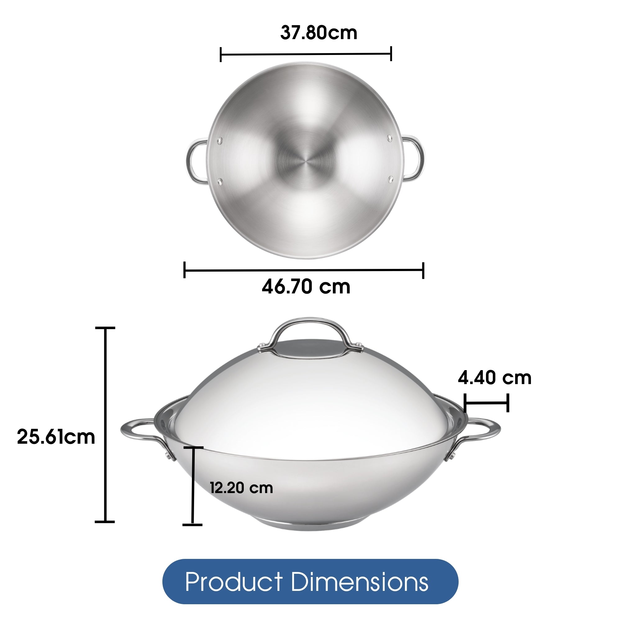 Raco Steel Essentials - 36cm Covered Wok
