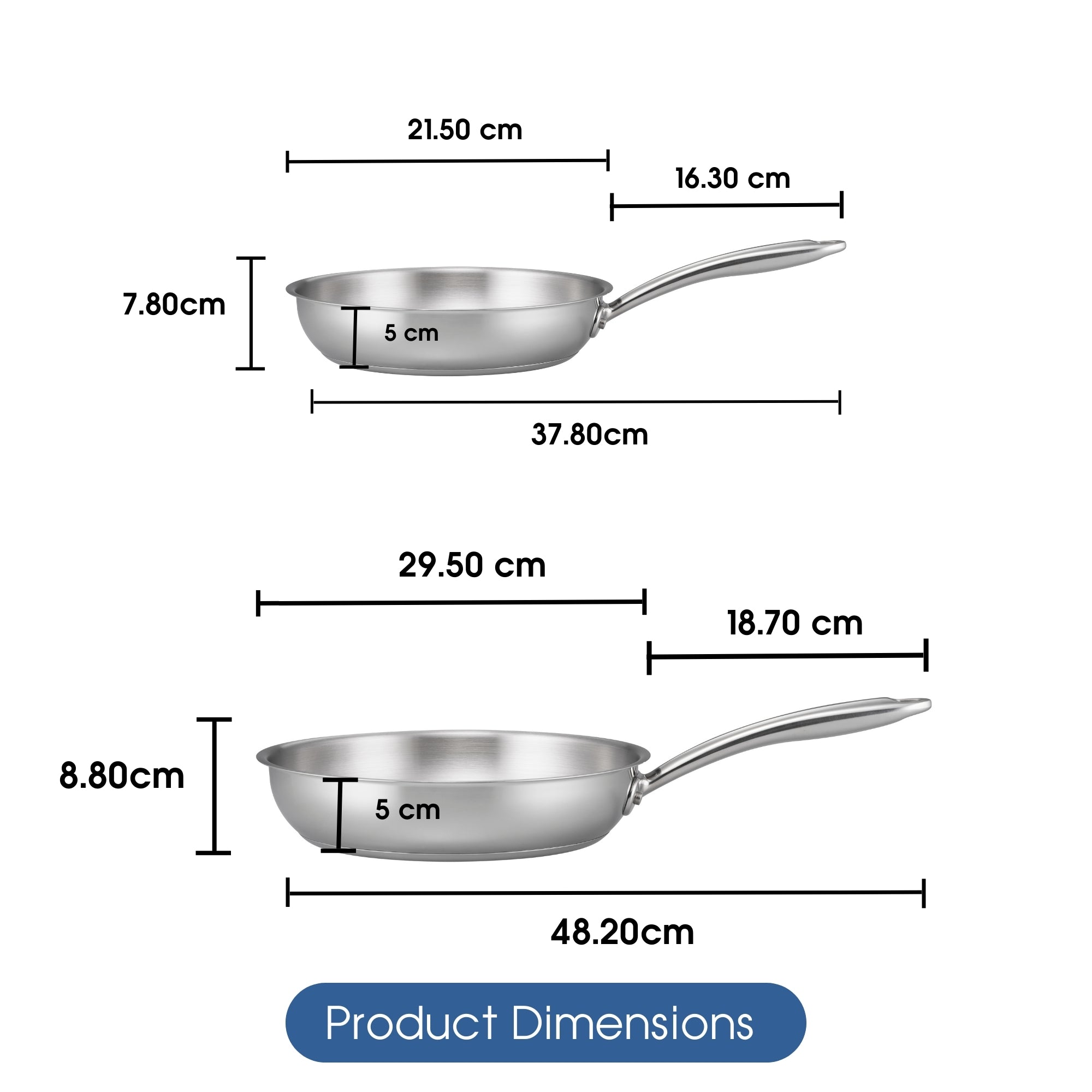 Raco Steel Essentials - 20/28cm Open Frypan Set