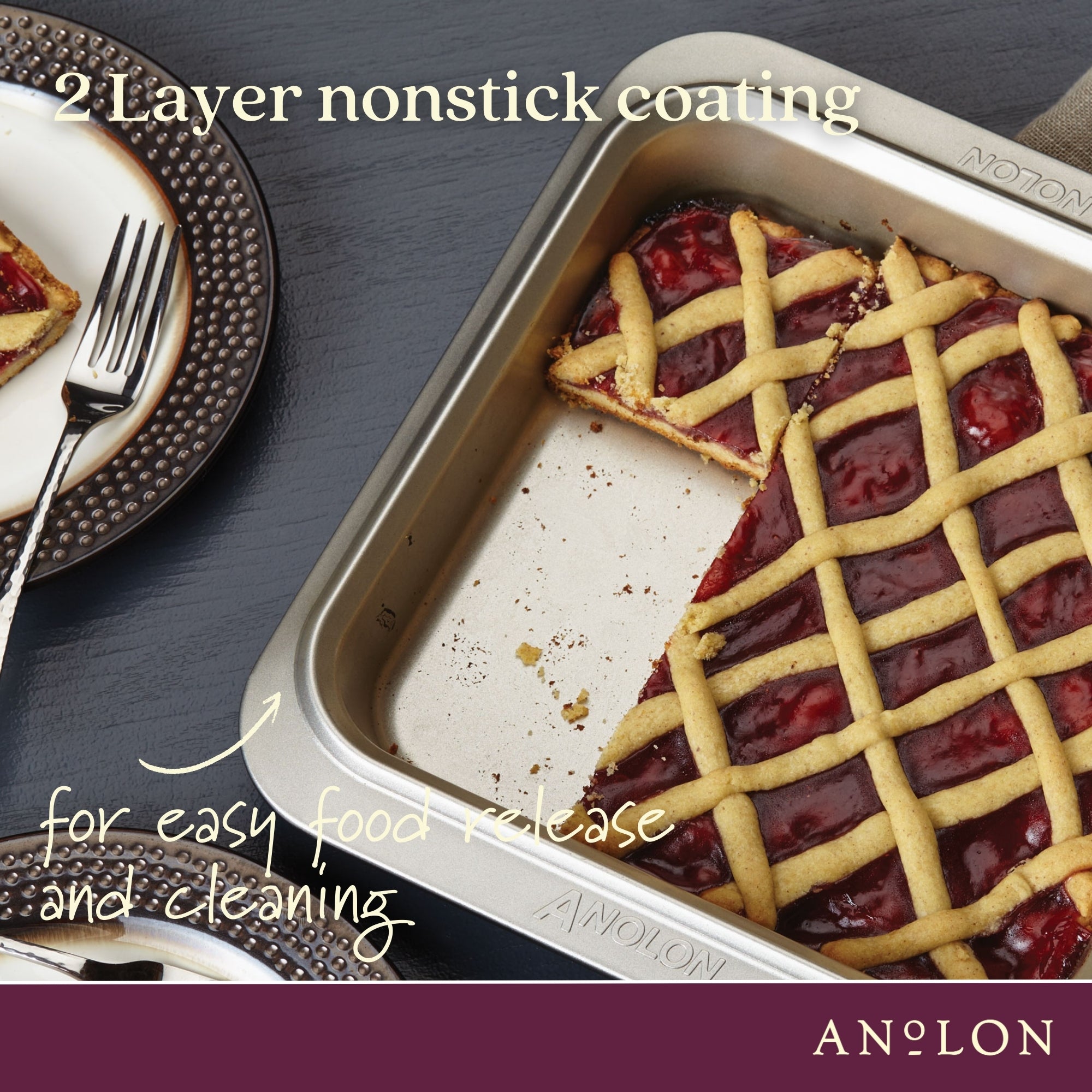  Anolon Ceramic Reinforced - 23cm Square Cake Pan Bakeware Anolon