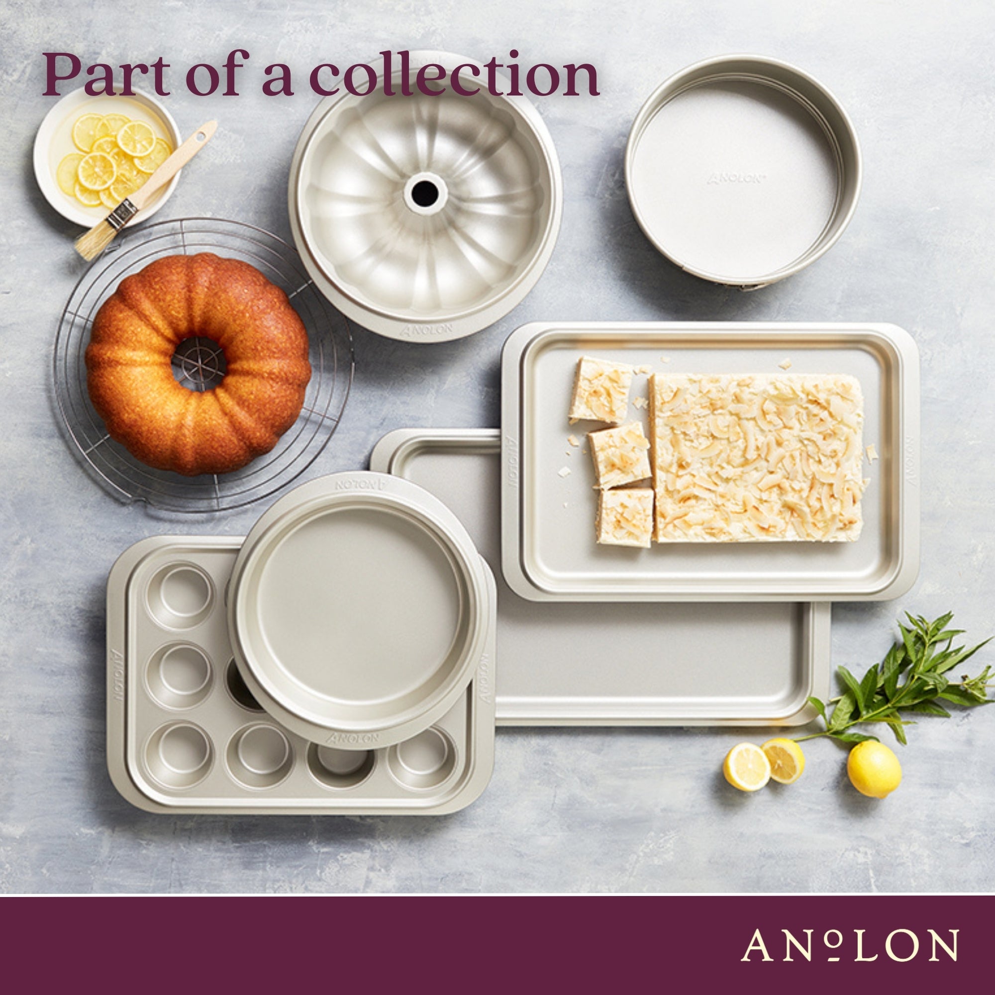  Anolon Ceramic Reinforced - 24cm Fluted Cake Ring Bakeware Anolon