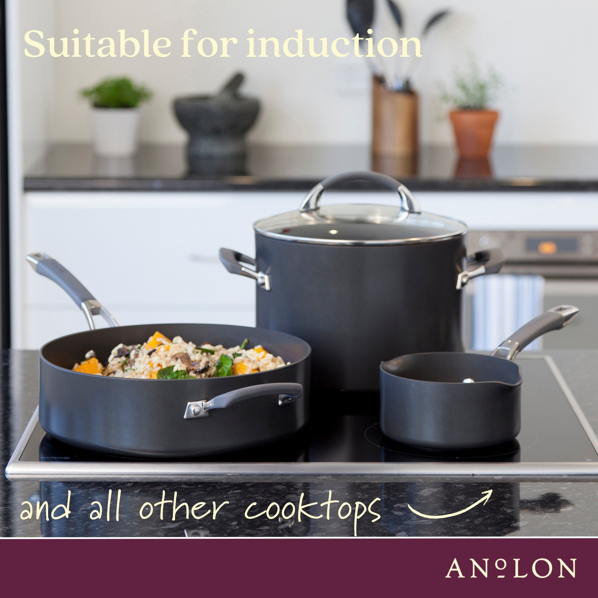 Anolon Endurance+ 20/26cm Open French Skillet Twin Pack Cookware Anolon