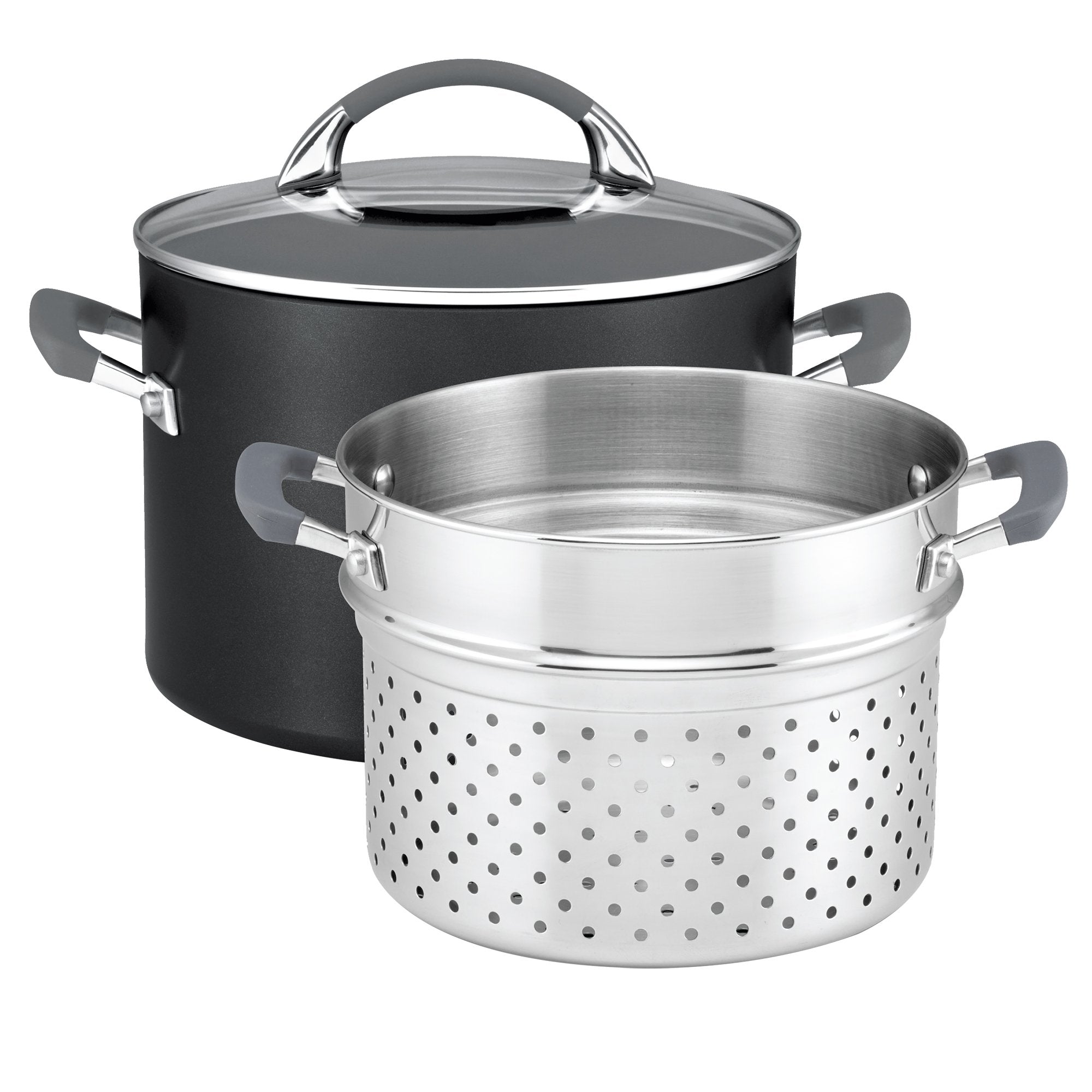  Anolon Endurance+ 24cm/7.6L Stockpot Bonus Pasta Insert Cookware Anolon