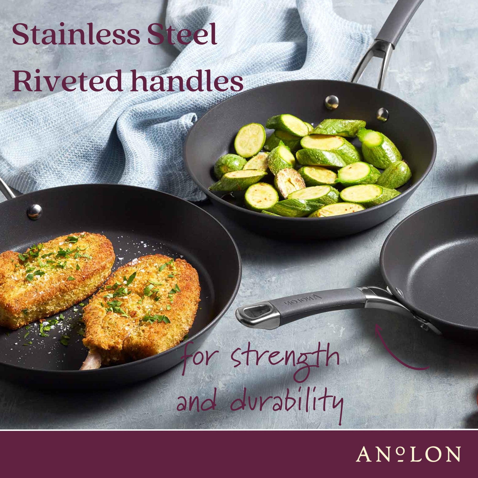  Anolon Endurance+ 24cm Open French Skillet Cookware Anolon