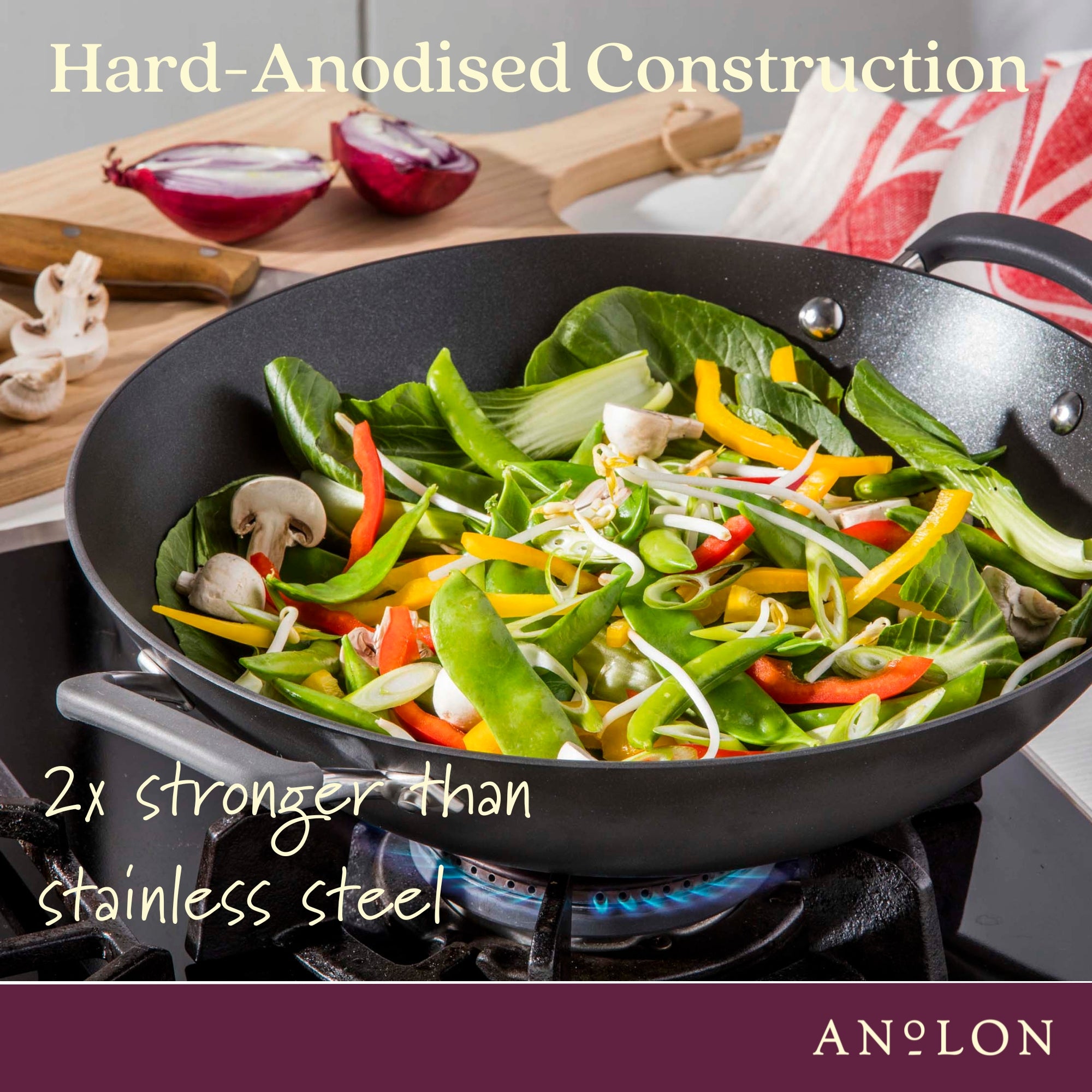  Anolon Endurance+ 36cm Wok Cookware Anolon