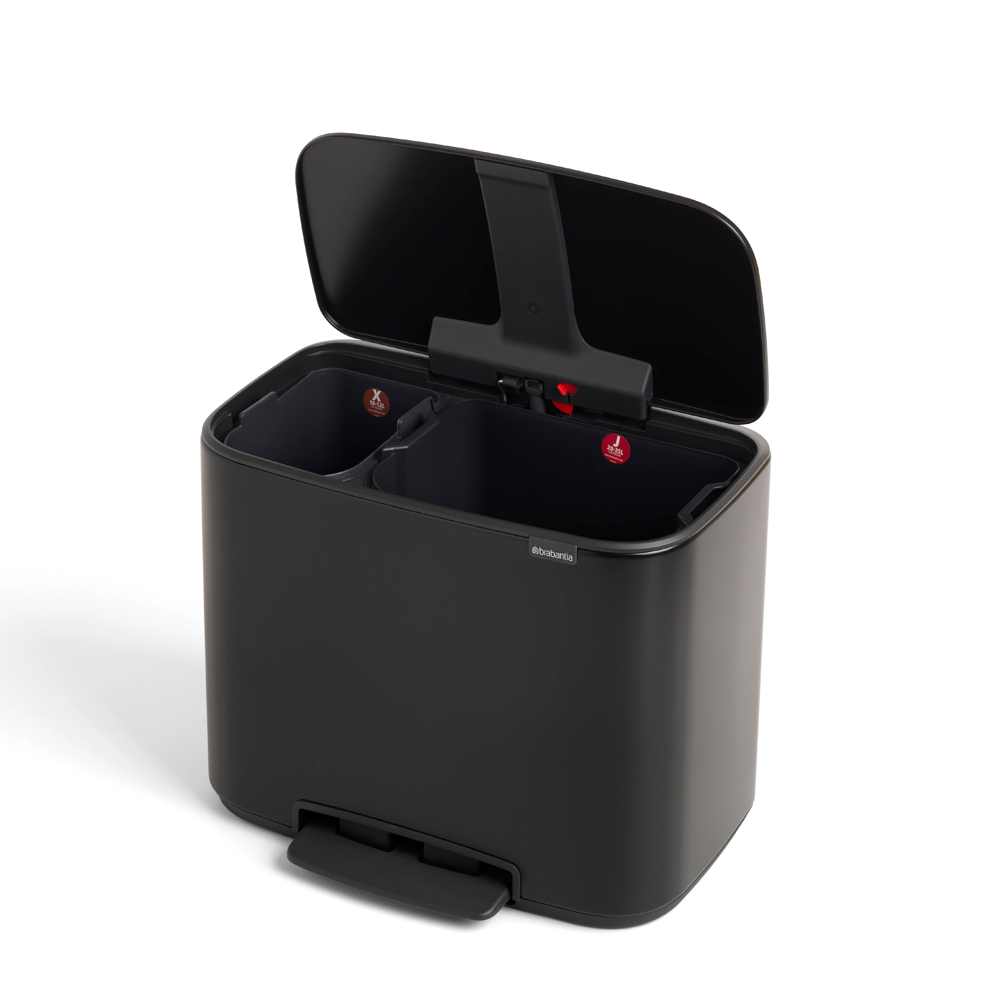 BRABANTIA Bo Pedal Bin 11 + 23L - Matt Black