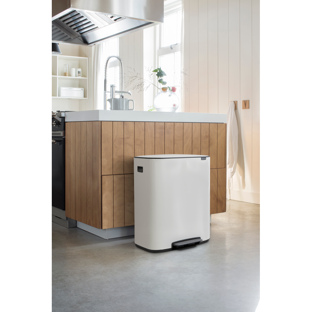 BRABANTIA Bo Pedal Bin 2 X 30L - White