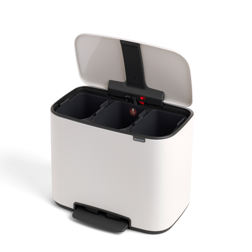 BRABANTIA Bo Pedal Bin 3 X 11L - White